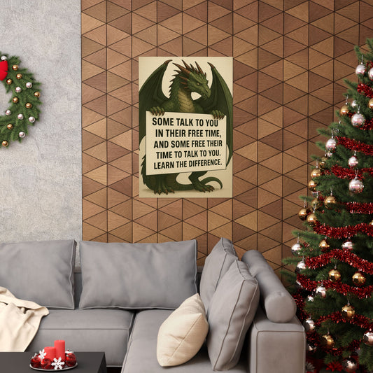 Motivational Dragon Poster - Learn the Difference Art Print