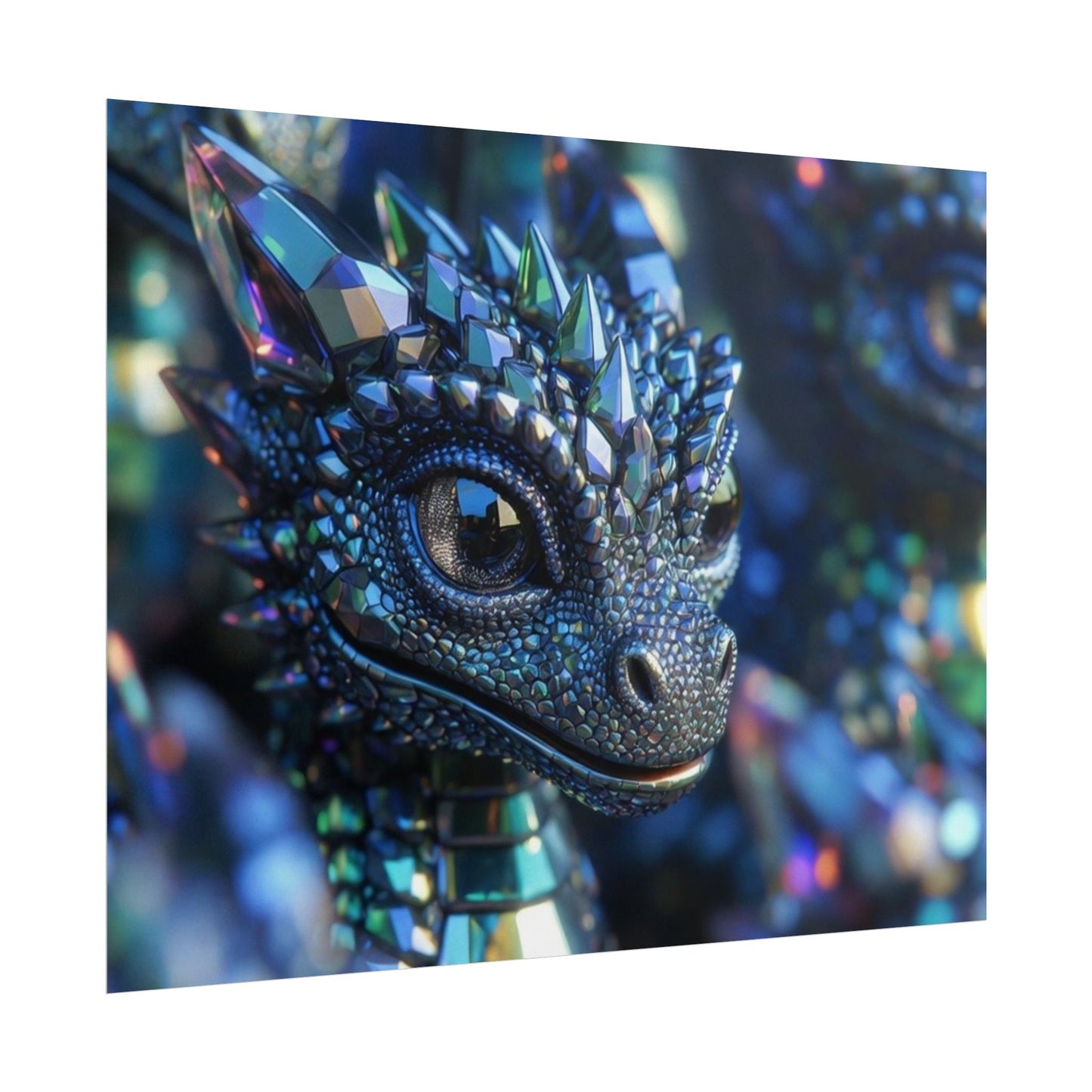 Crystal Dragon Rolled Poster — Fantasy Wall Art Print