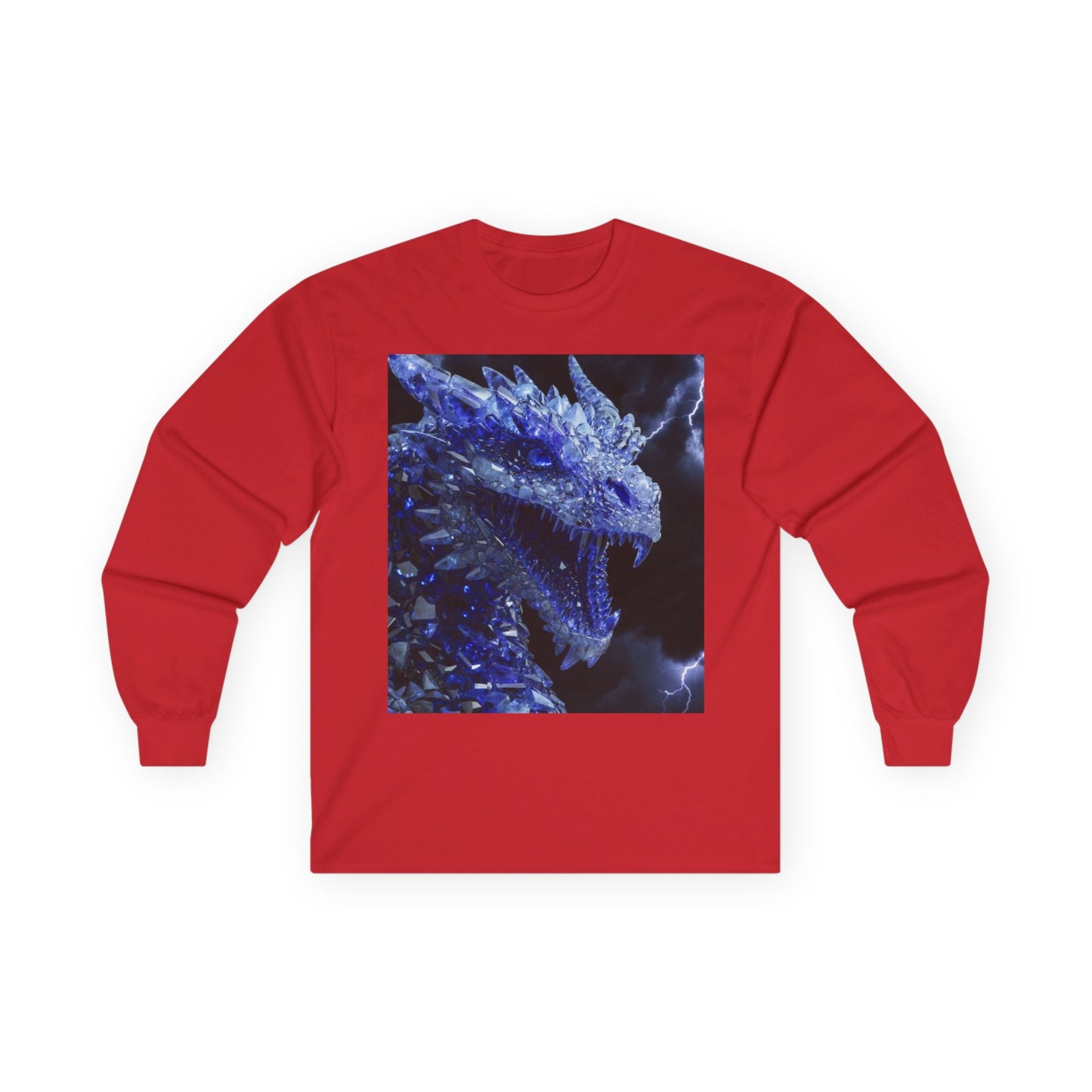 Ice Dragon Long Sleeve Tee — Blue Frost Dragon Graphic Shirt