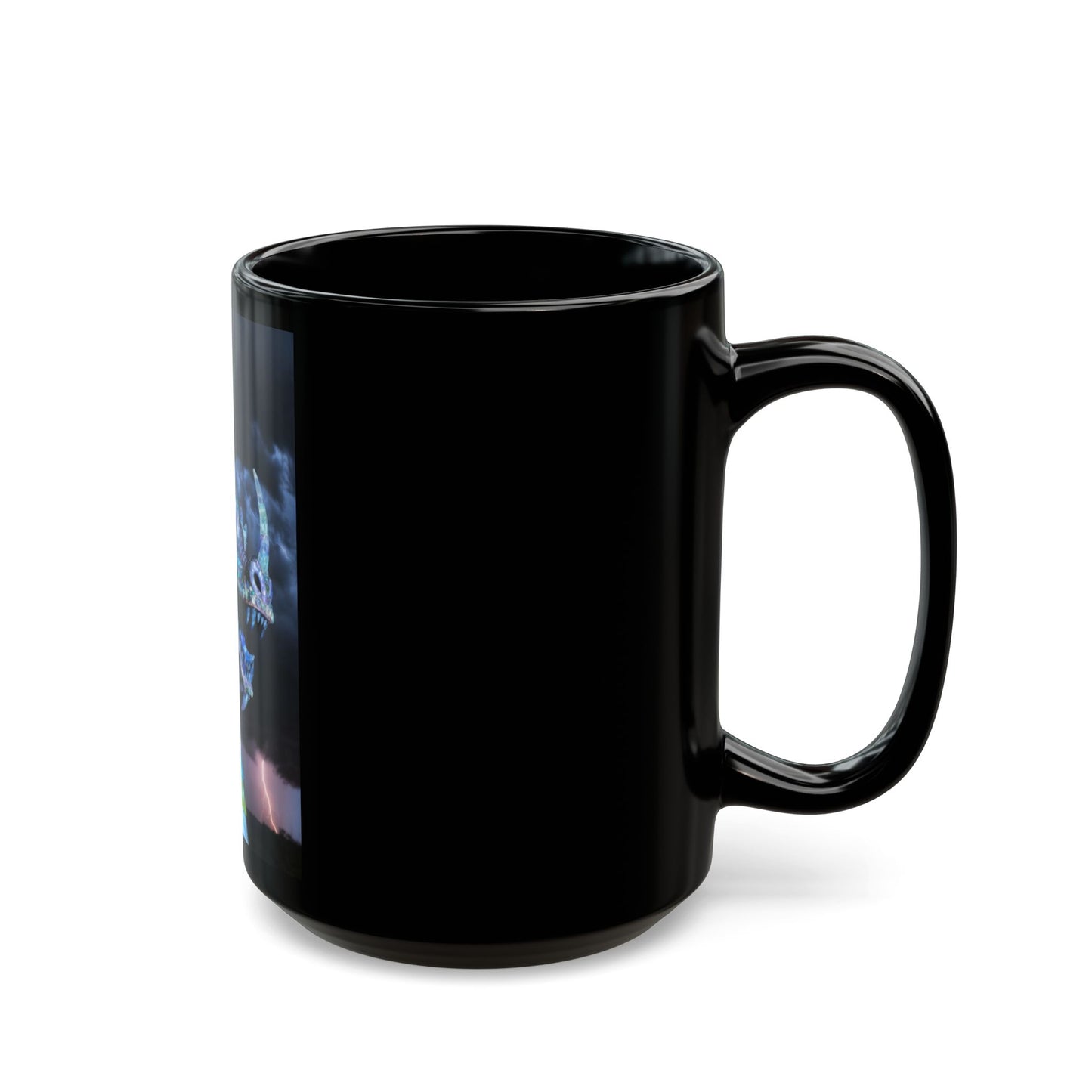 Storm Dragon Black Mug — Colorful Mythical Dragon Coffee Cup (11oz/15oz)