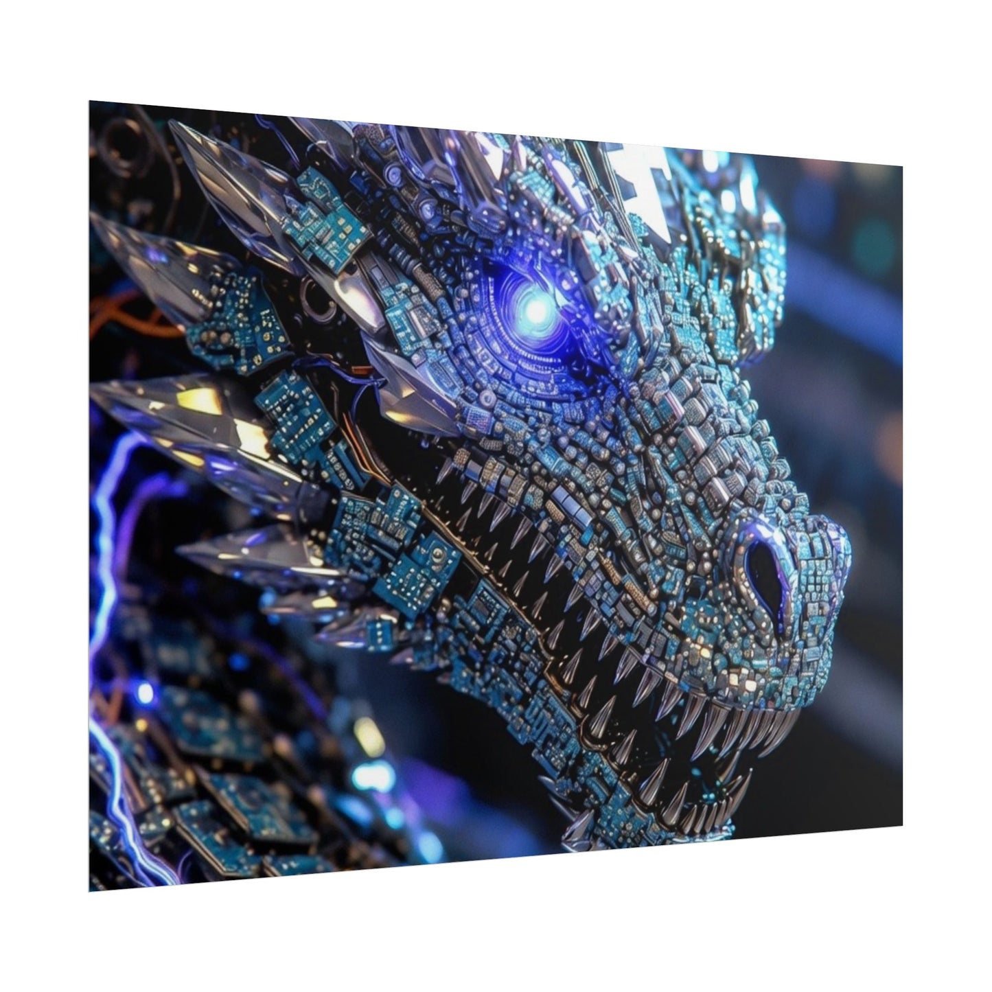Rolled Poster — Crystal Cyber Dragon Art Print