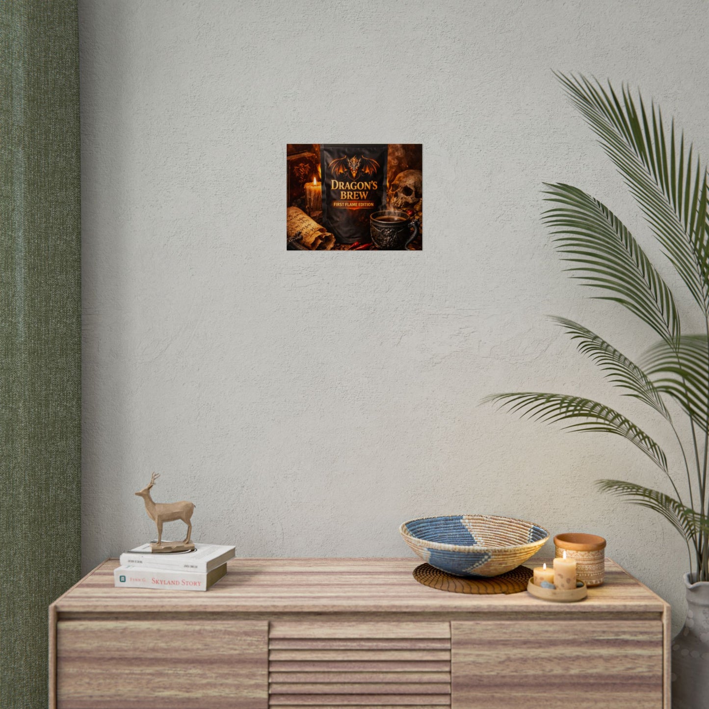 Rolled Poster — "Dragon's Brew: First Flame Edition" Fantasy Coffee Art Print