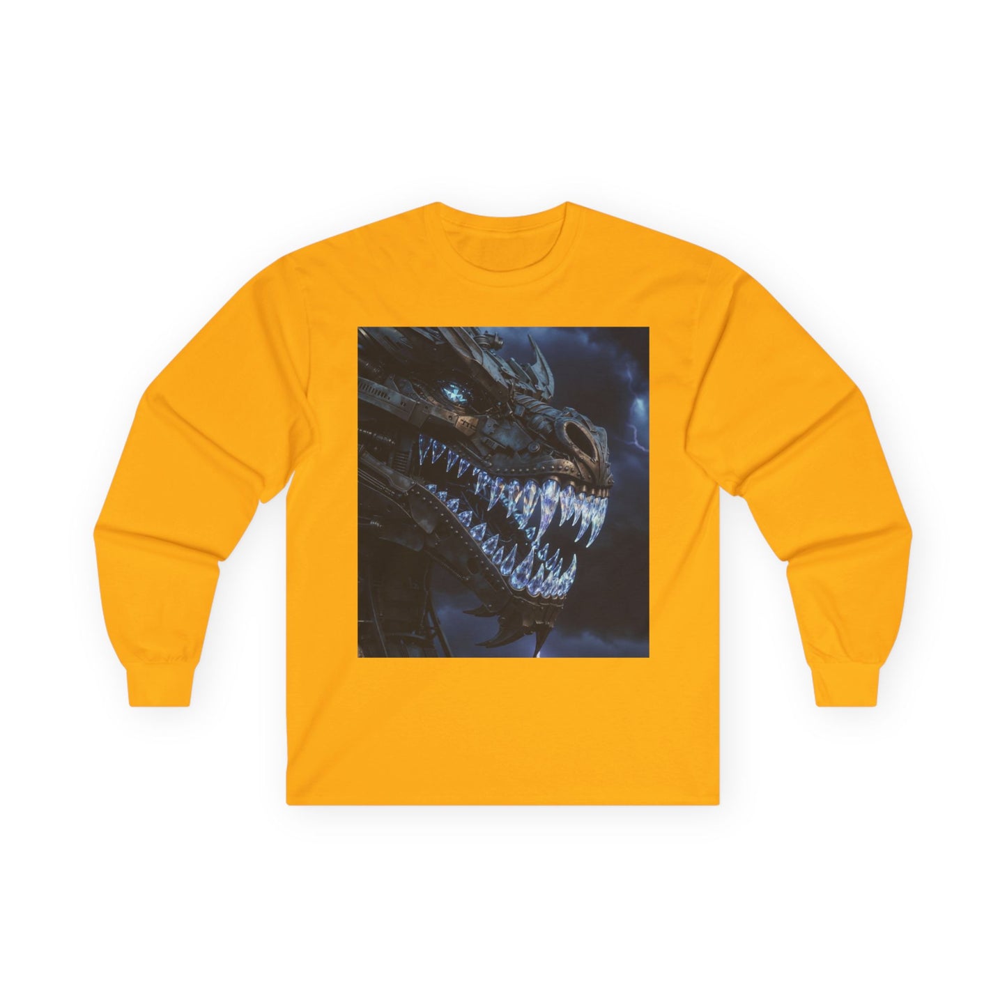 Dragon Skull Long Sleeve Tee — Dark Fantasy Monster Graphic