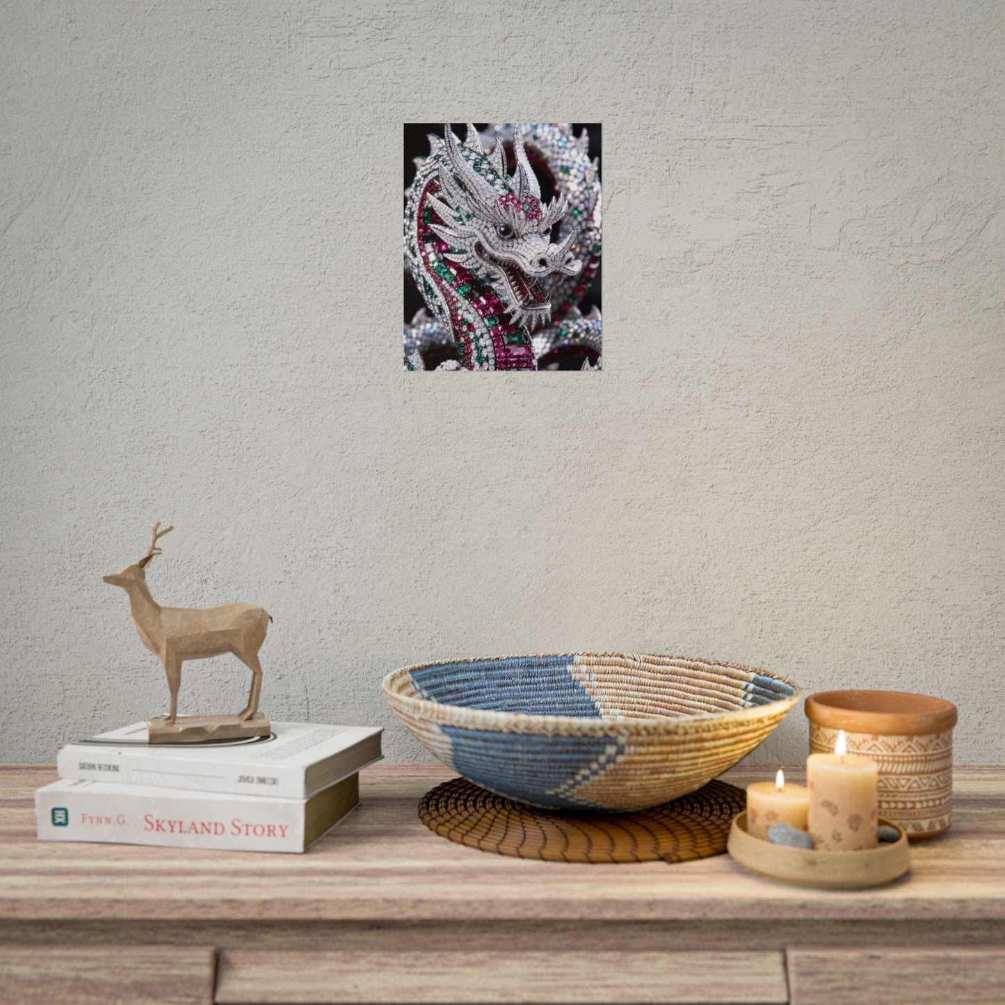 Dragon Jewel Poster — Luxury Gemstone Dragon Wall Art (Rolled Poster)