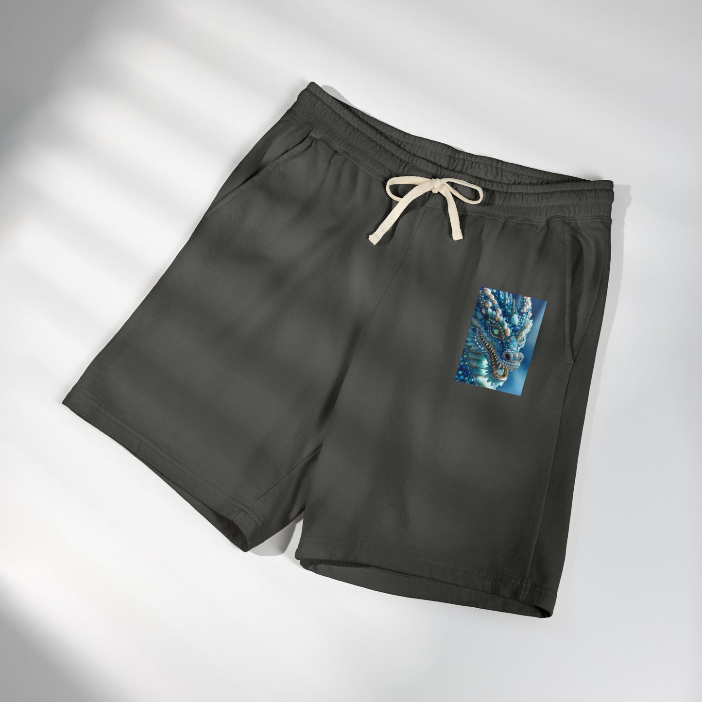 Lightweight Fleece Sweat Shorts — Pocket Sea Breeze Graphic