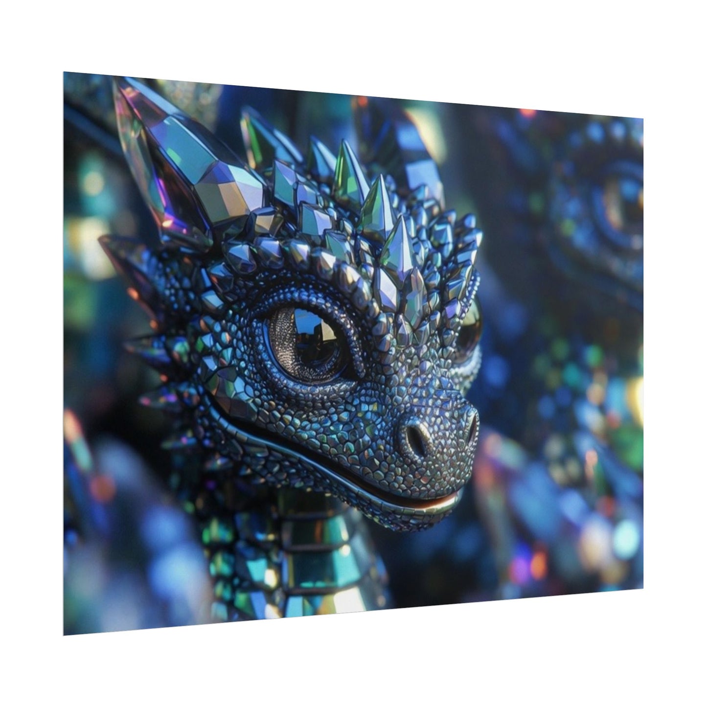 Crystal Dragon Rolled Poster — Fantasy Wall Art Print