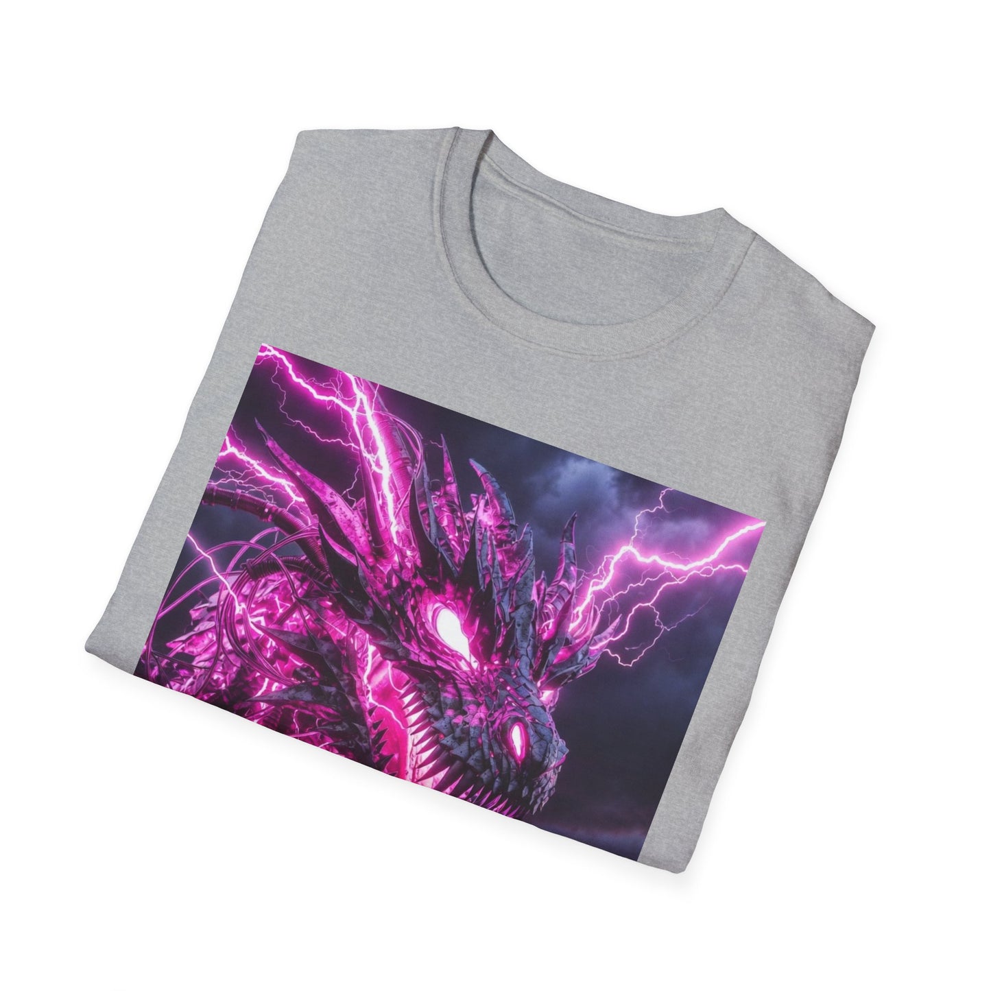Dragon Lightning T-Shirt — Neon Purple Fantasy Dragon Graphic Tee