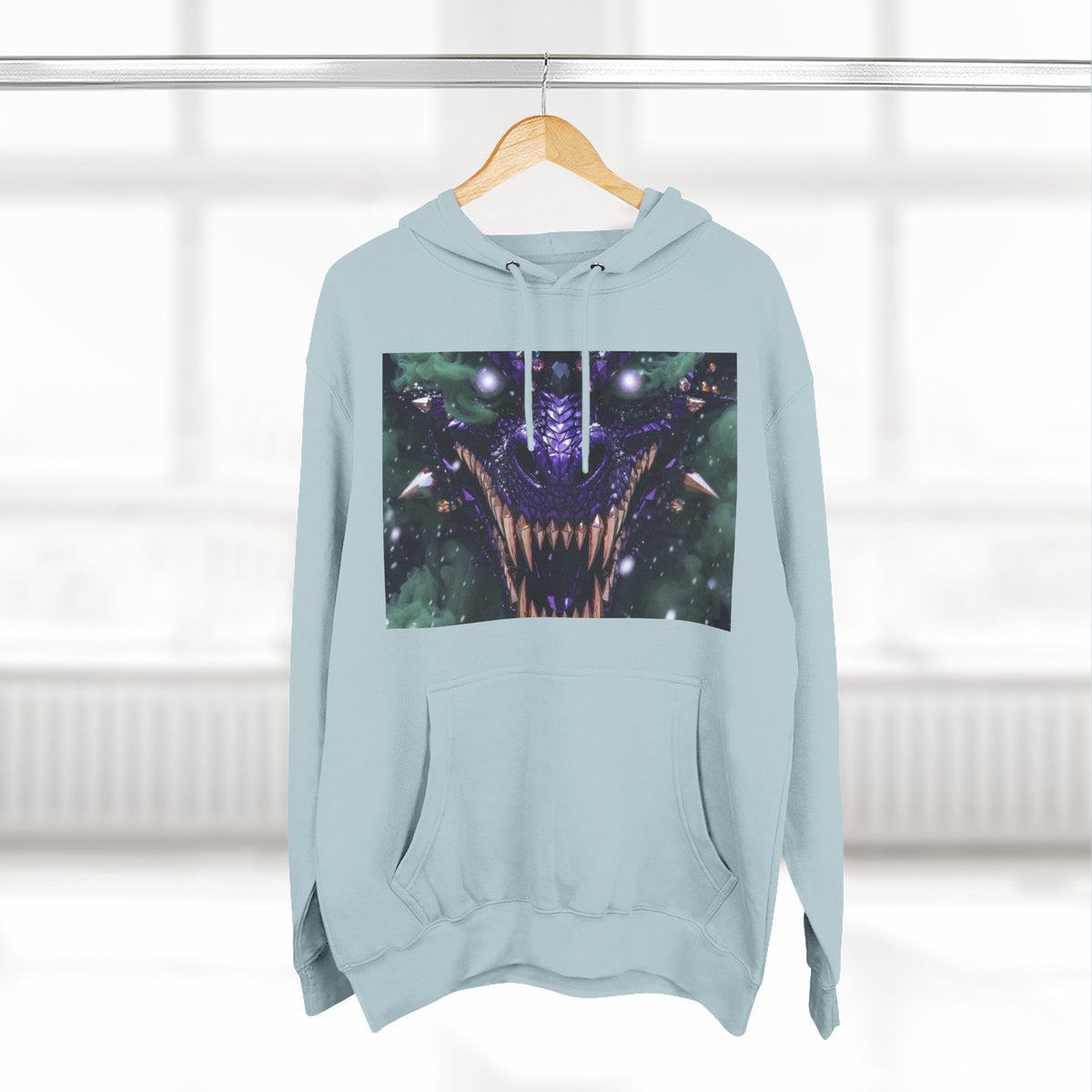 A Mystic Cosmic 🐉 Hoodie — Astral Galaxy Cat Chest Print Fleece Hoodie