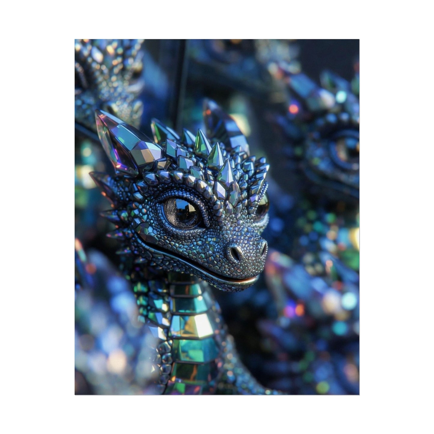 Crystal Dragon Rolled Poster — Fantasy Wall Art Print