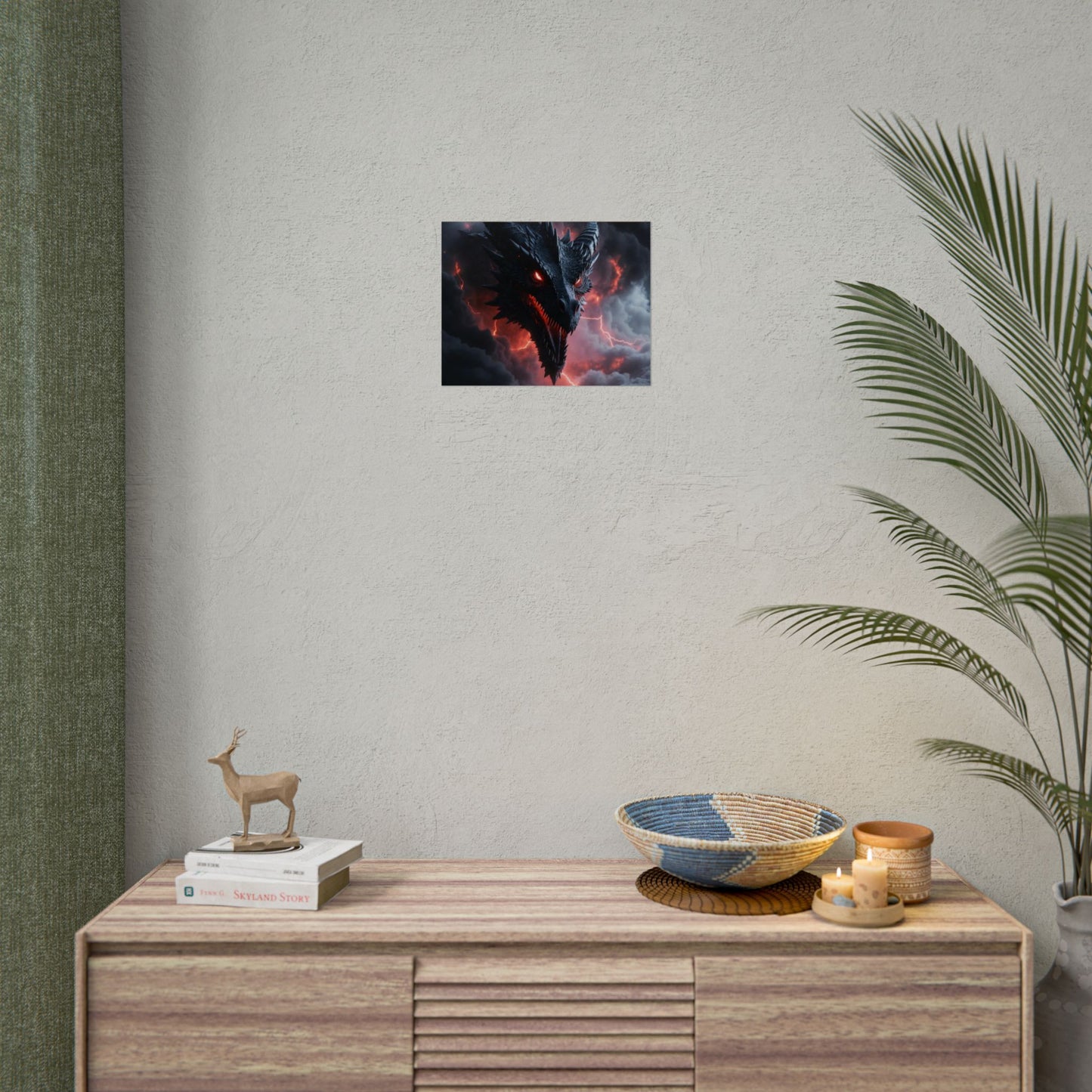 Dragon Storm Rolled Poster — Dark Fantasy Dragon Wall Art