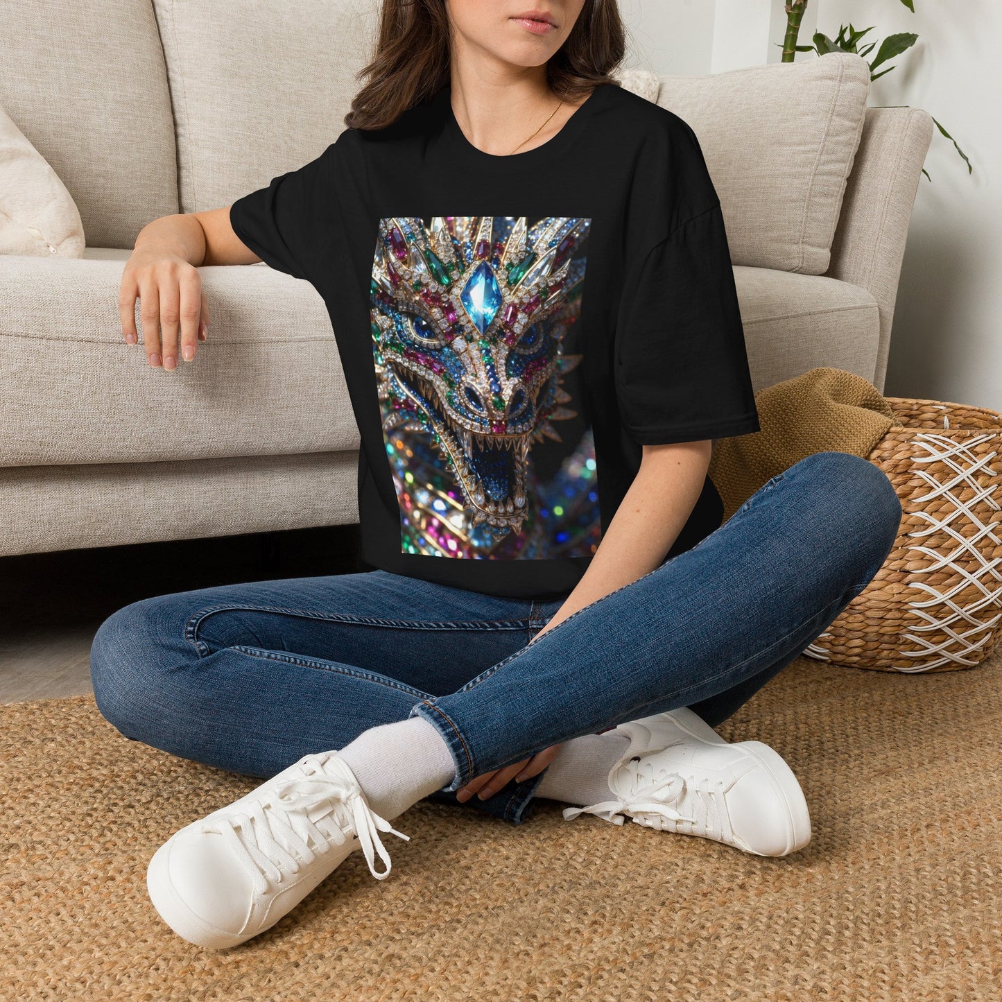 # 1 Dragon selling Gemstone Mask T-Shirt — Jewel-Encrusted Festival Tee