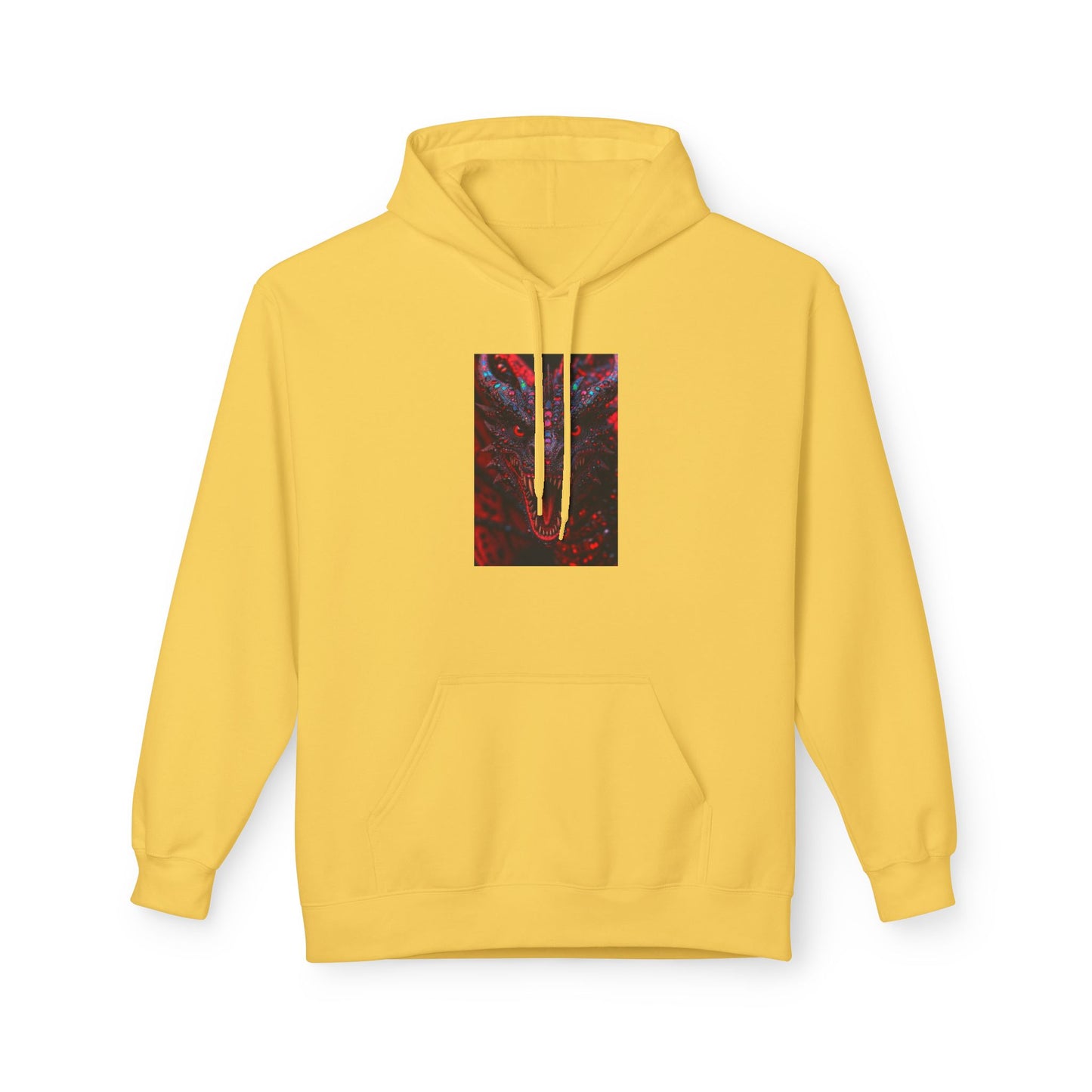 Abstract Red Dragon Marble Hoodie — Minimal Center Art Pullover