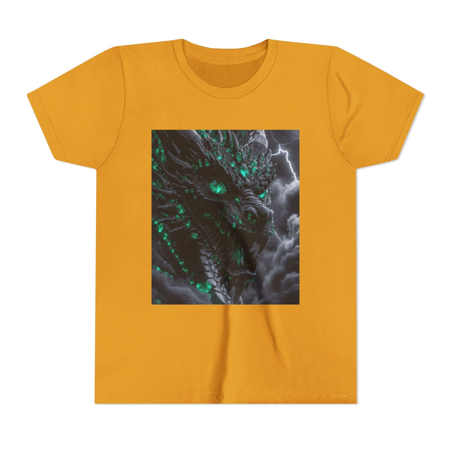 A Top selling Dragon Storm Youth Tee — Neon Green Dragon Illustration Graphic T-Shirt