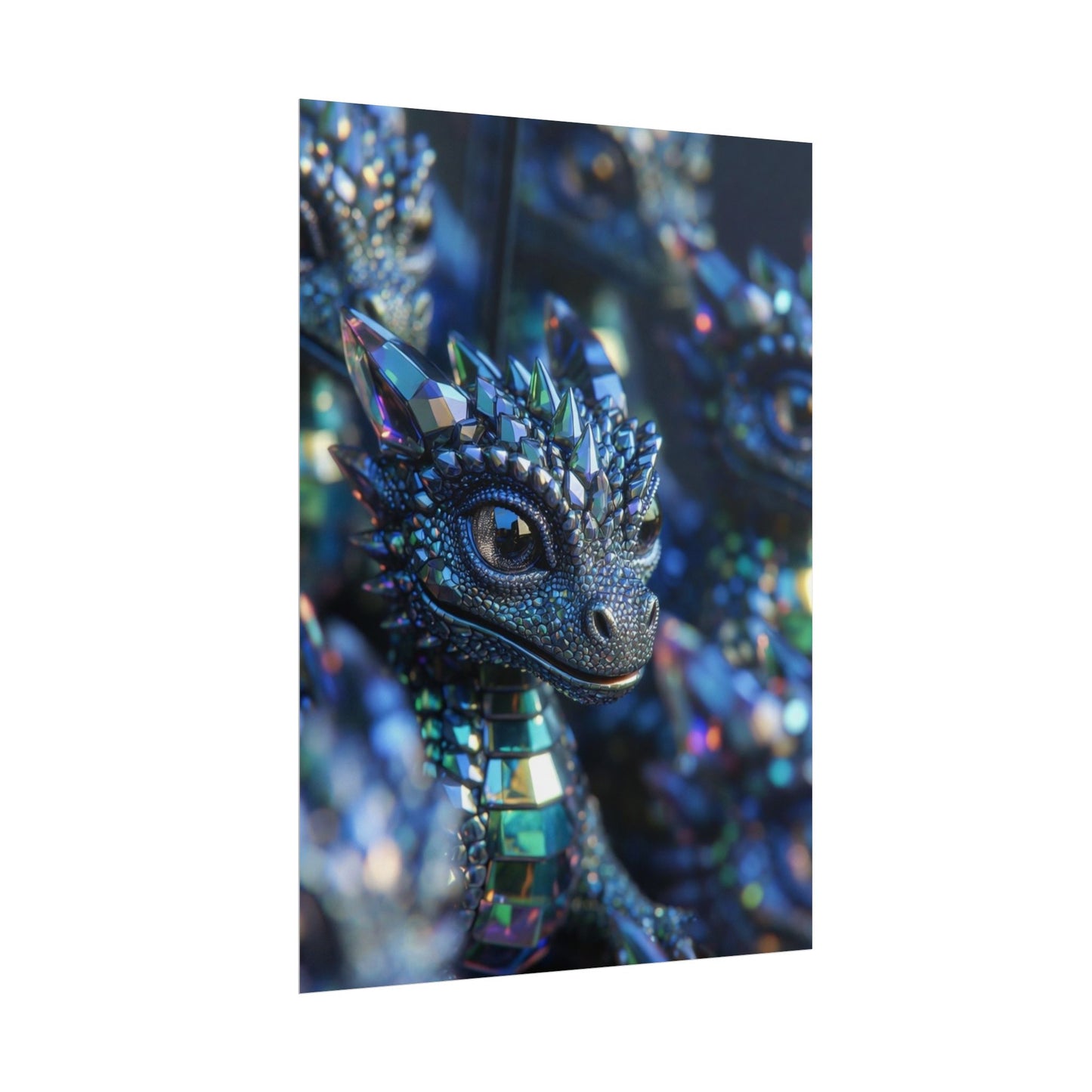 Crystal Dragon Rolled Poster — Fantasy Wall Art Print