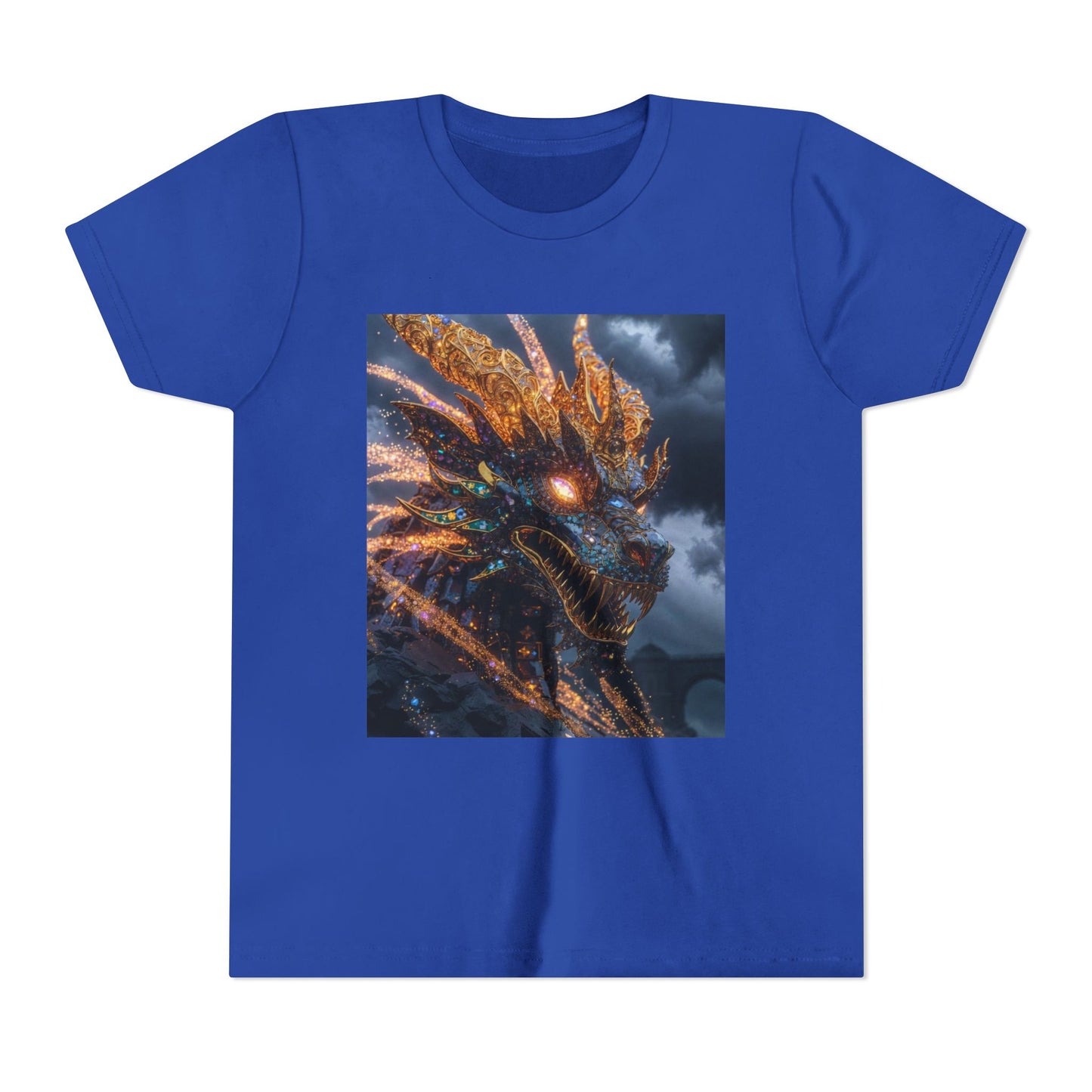 Youth Dragon Tee — Fiery Dragon Head Graphic Kids T‑Shirt