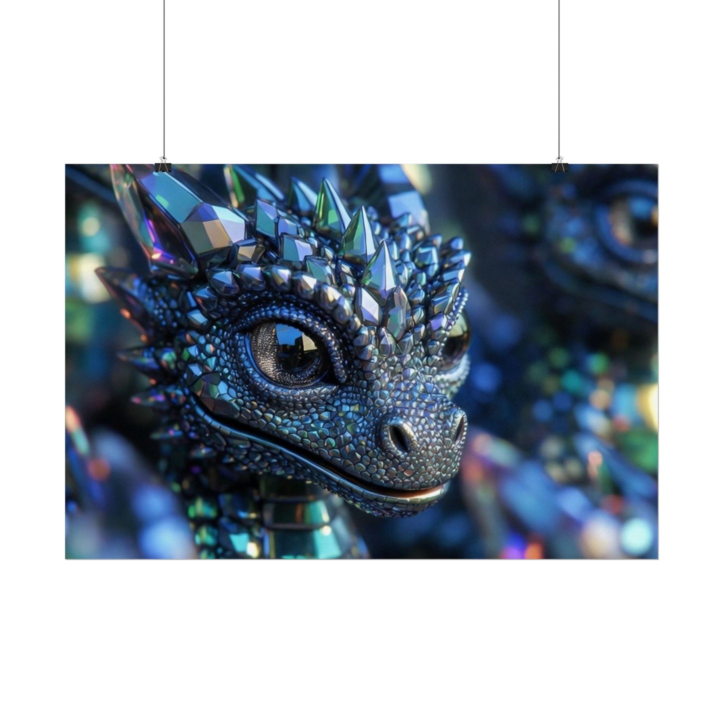 Crystal Dragon Rolled Poster — Fantasy Wall Art Print