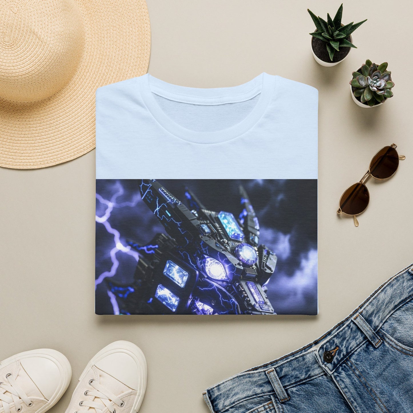 Dragon Mech Lightning T-Shirt — Cyber Dragon Graphic Tee
