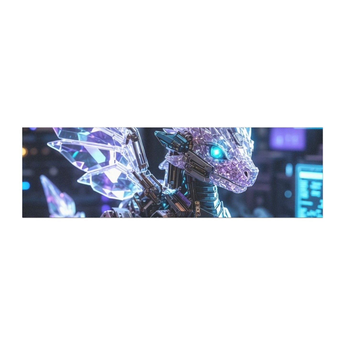 Crystal Cyber Dragon Car Magnet — Futuristic Neon Fantasy Vehicle Decal