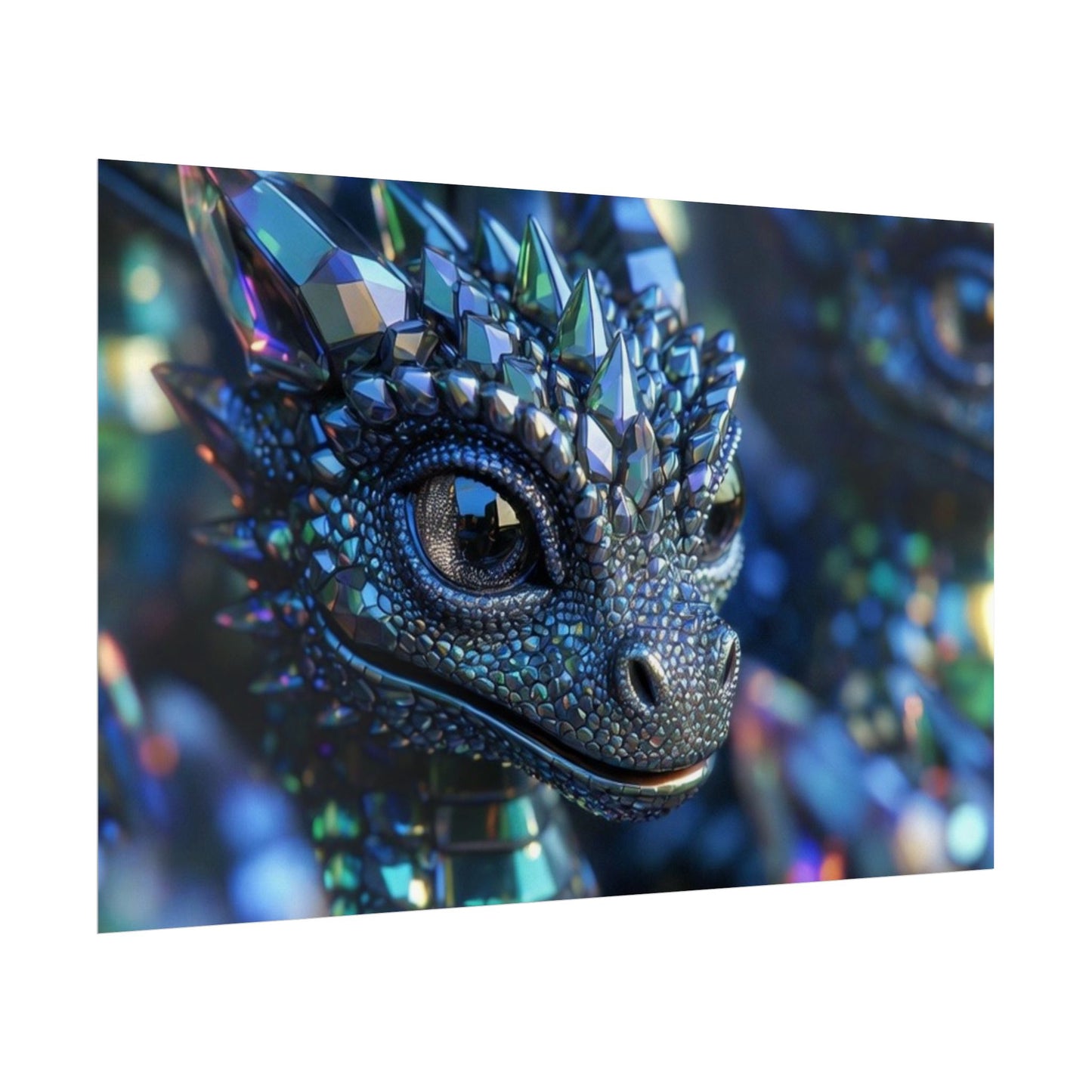 Crystal Dragon Rolled Poster — Fantasy Wall Art Print
