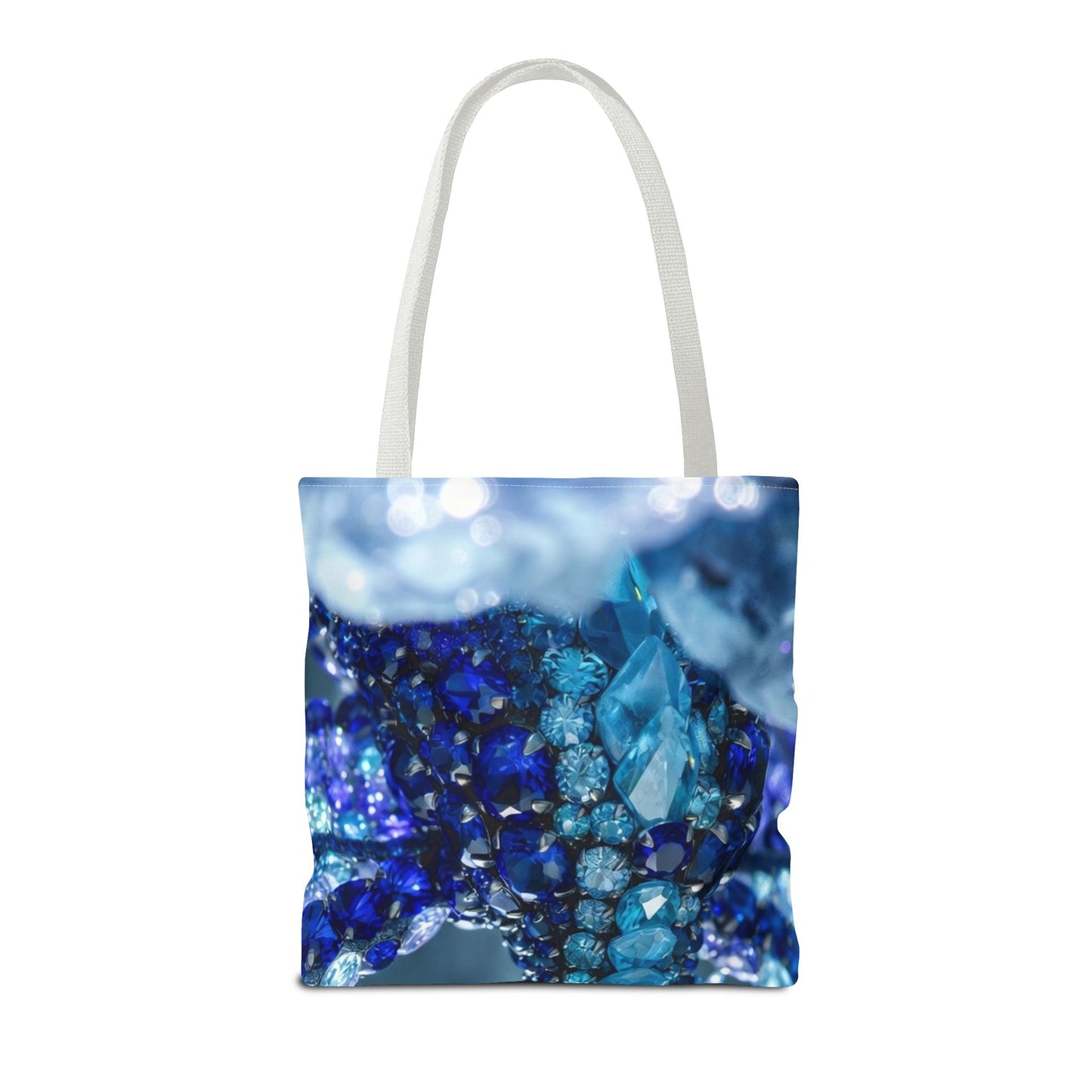 Blue Crystal Dragon Tote Bag — Fantasy Art All-Over Print
