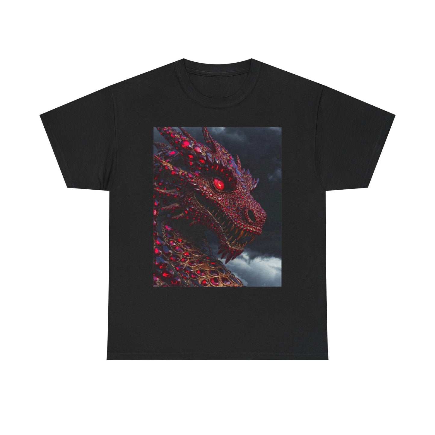 Dragon Portrait T-Shirt — Fiery Red Fantasy Dragon Graphic Tee