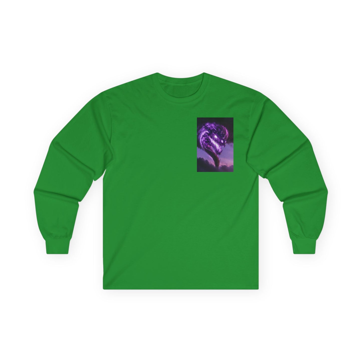 Purple Dragon Chest Graphic Long Sleeve Tee