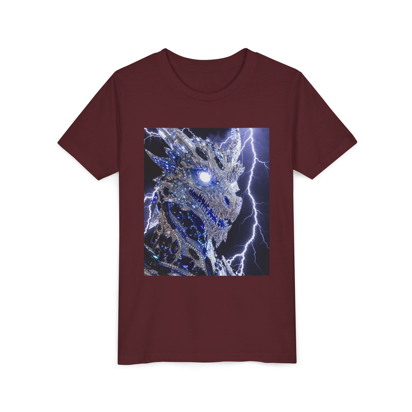 Lightning Dragon Youth Tee — Electric Dragon Graphic Shirt for Kids
