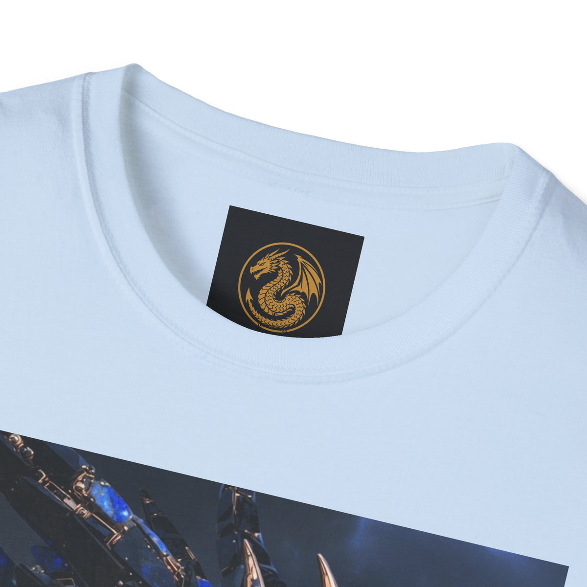 Blue Crystal Dragon T-Shirt — Mythical Fantasy Dragon Tee