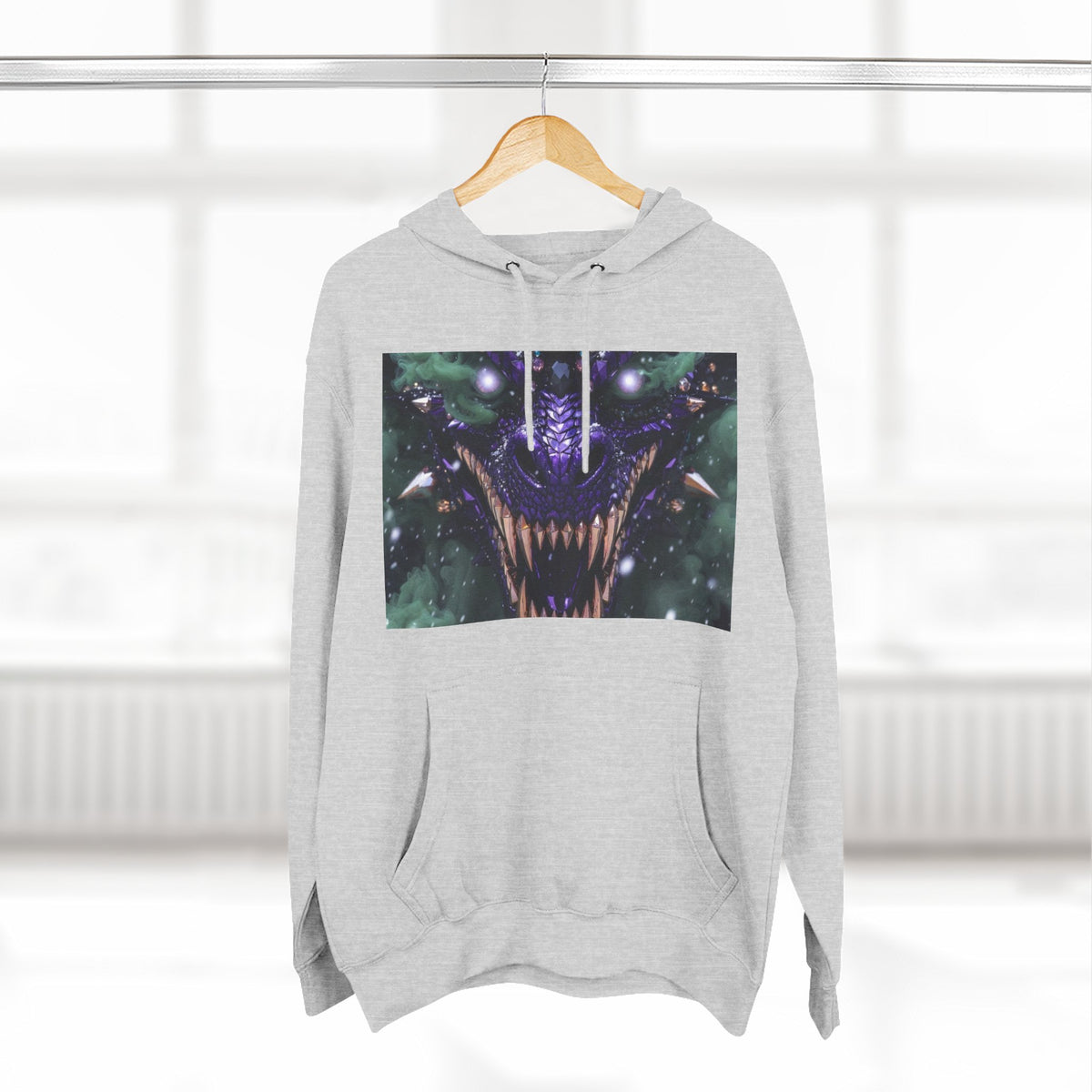 A Mystic Cosmic 🐉 Hoodie — Astral Galaxy Cat Chest Print Fleece Hoodie