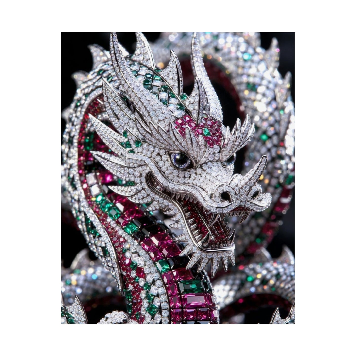 Dragon Jewel Poster — Luxury Gemstone Dragon Wall Art (Rolled Poster)
