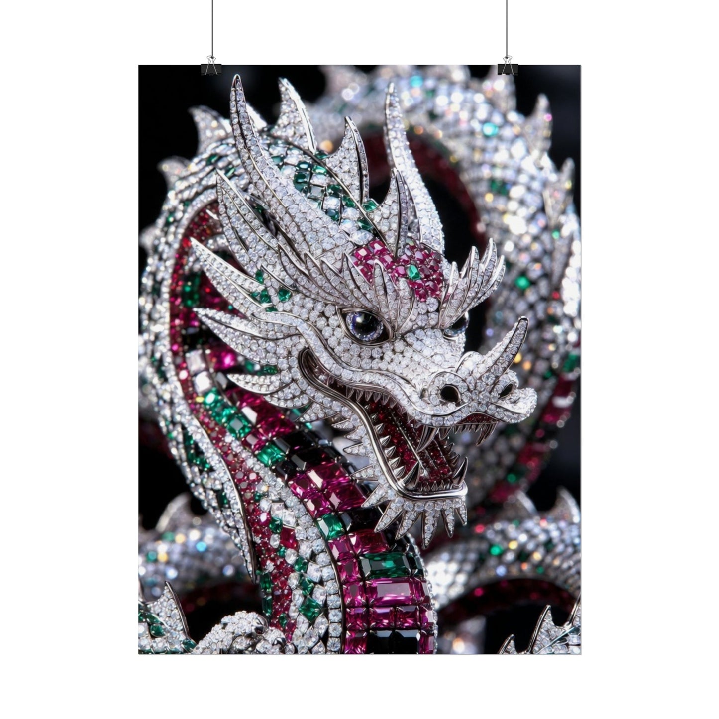 Dragon Jewel Poster — Luxury Gemstone Dragon Wall Art (Rolled Poster)