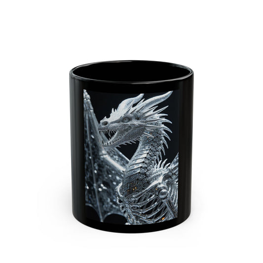 Dragon Skeleton Black Mug - 11oz & 15oz | Perfect for Fantasy Lovers