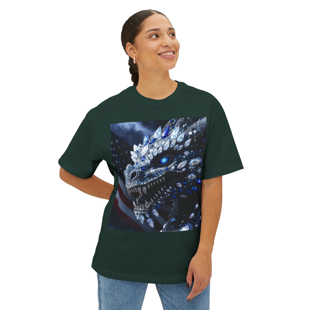 A Dragon USA 🇺🇸 Oversized Boxy Tee - Relaxed Fit Shirt for Casual Wear, Perfect Gift for Birthdays, Holidays, Lounge, Everyday Style, Uplifting [...]