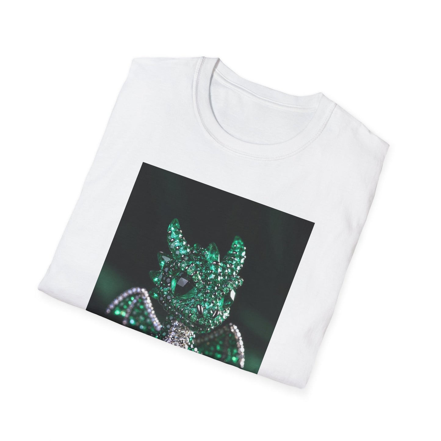 Emerald Storm Dragon T-Shirt — Neon Fantasy Dragon Graphic Tee
