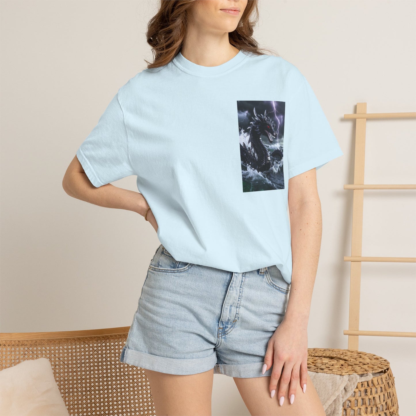 A Dragon Storm Graphic T-Shirt — Dark Fantasy Chest Print