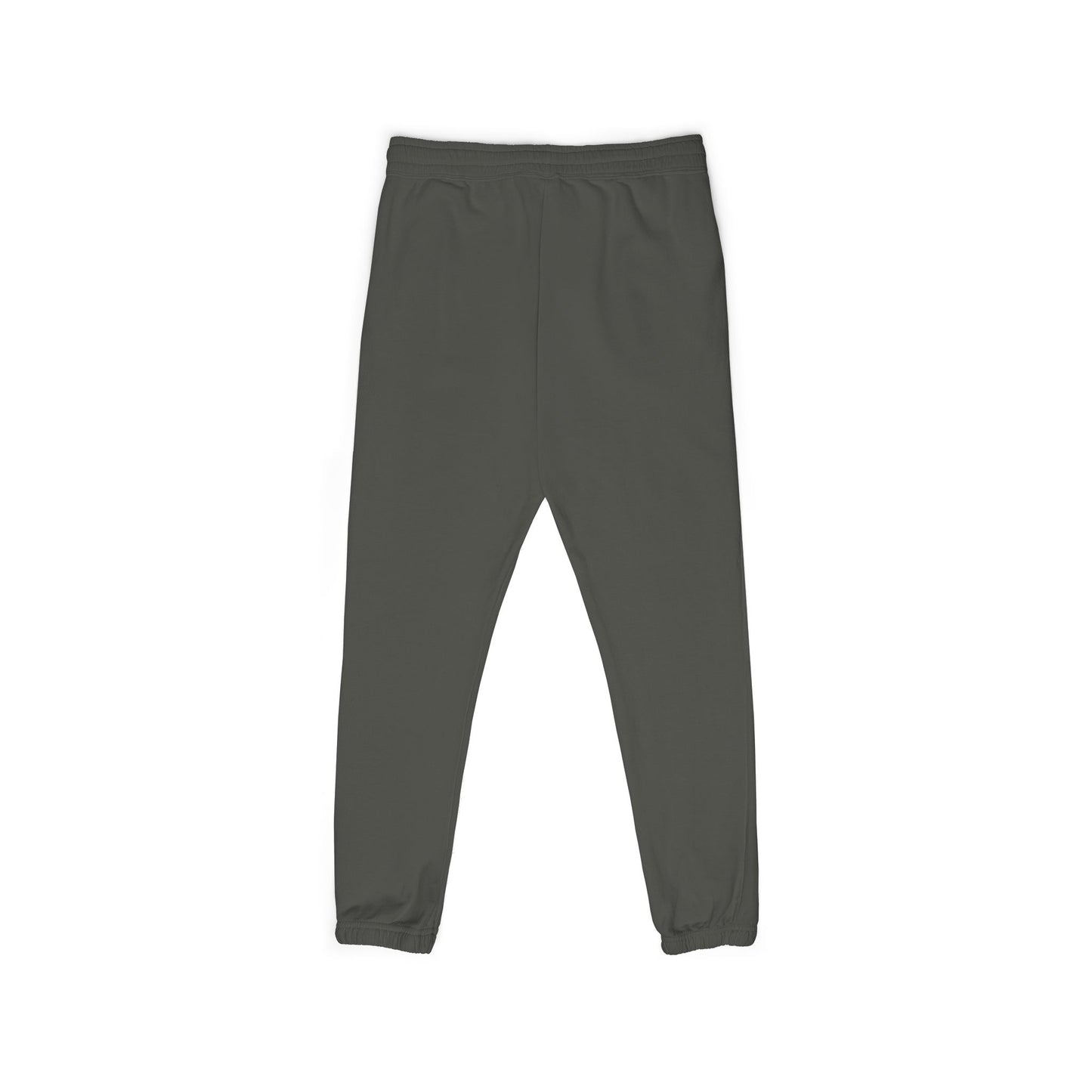 Garment-Dyed Fleece Sweatpants — Dark Olive Joggers with Blue Marble Pocket