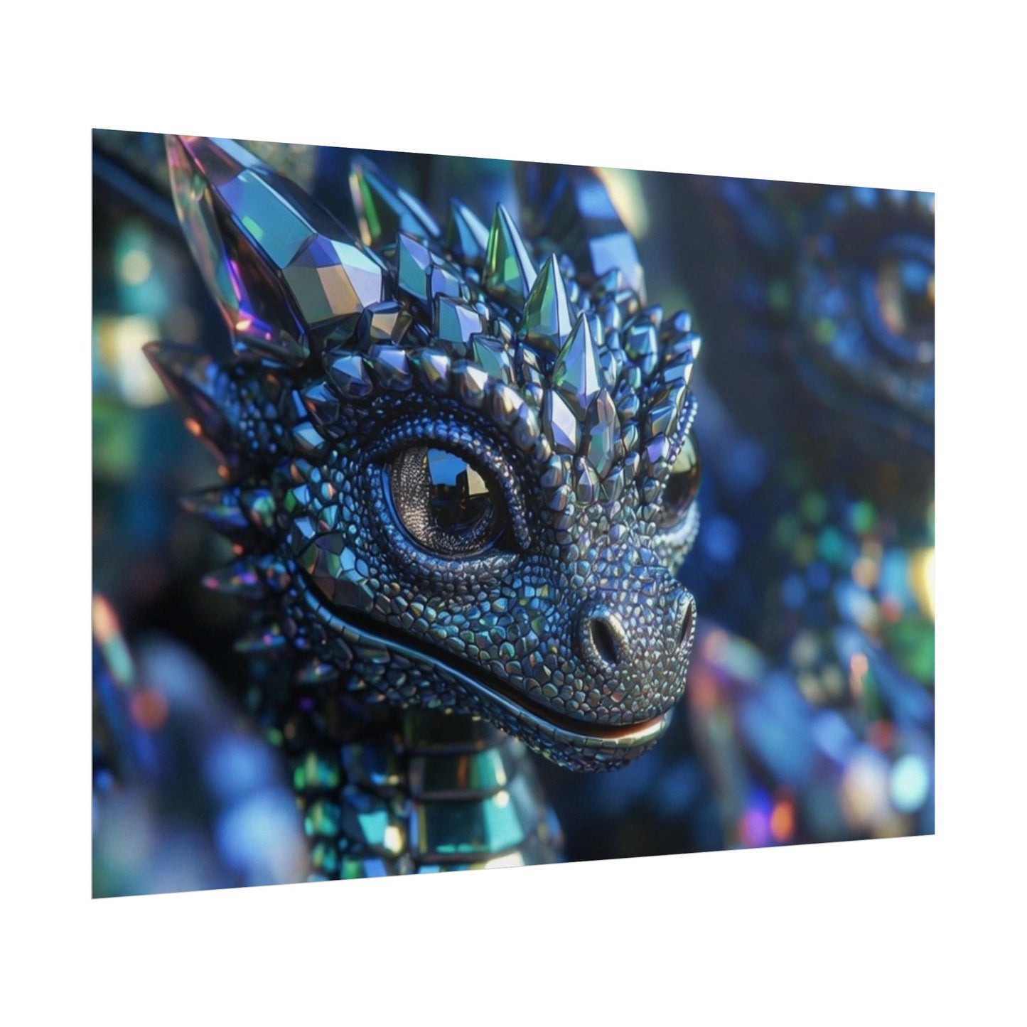 Crystal Dragon Rolled Poster — Fantasy Wall Art Print