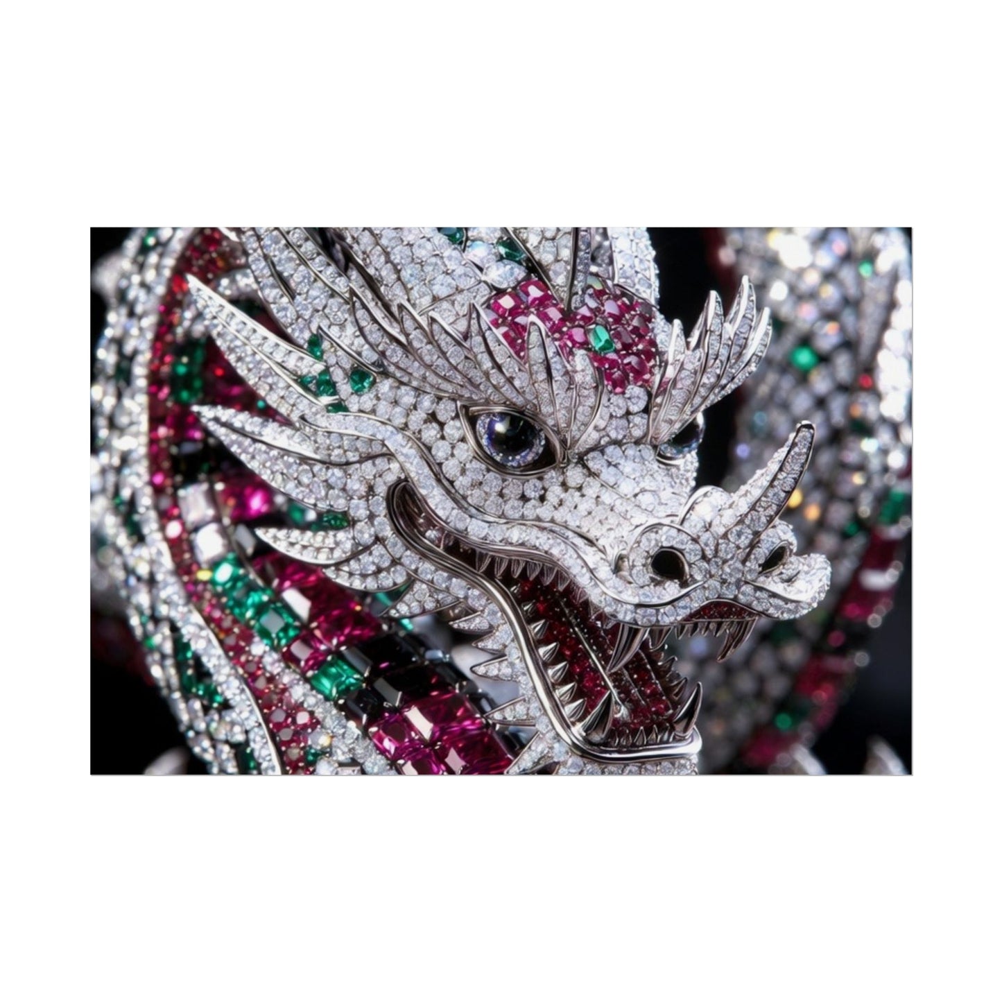 Dragon Jewel Poster — Luxury Gemstone Dragon Wall Art (Rolled Poster)
