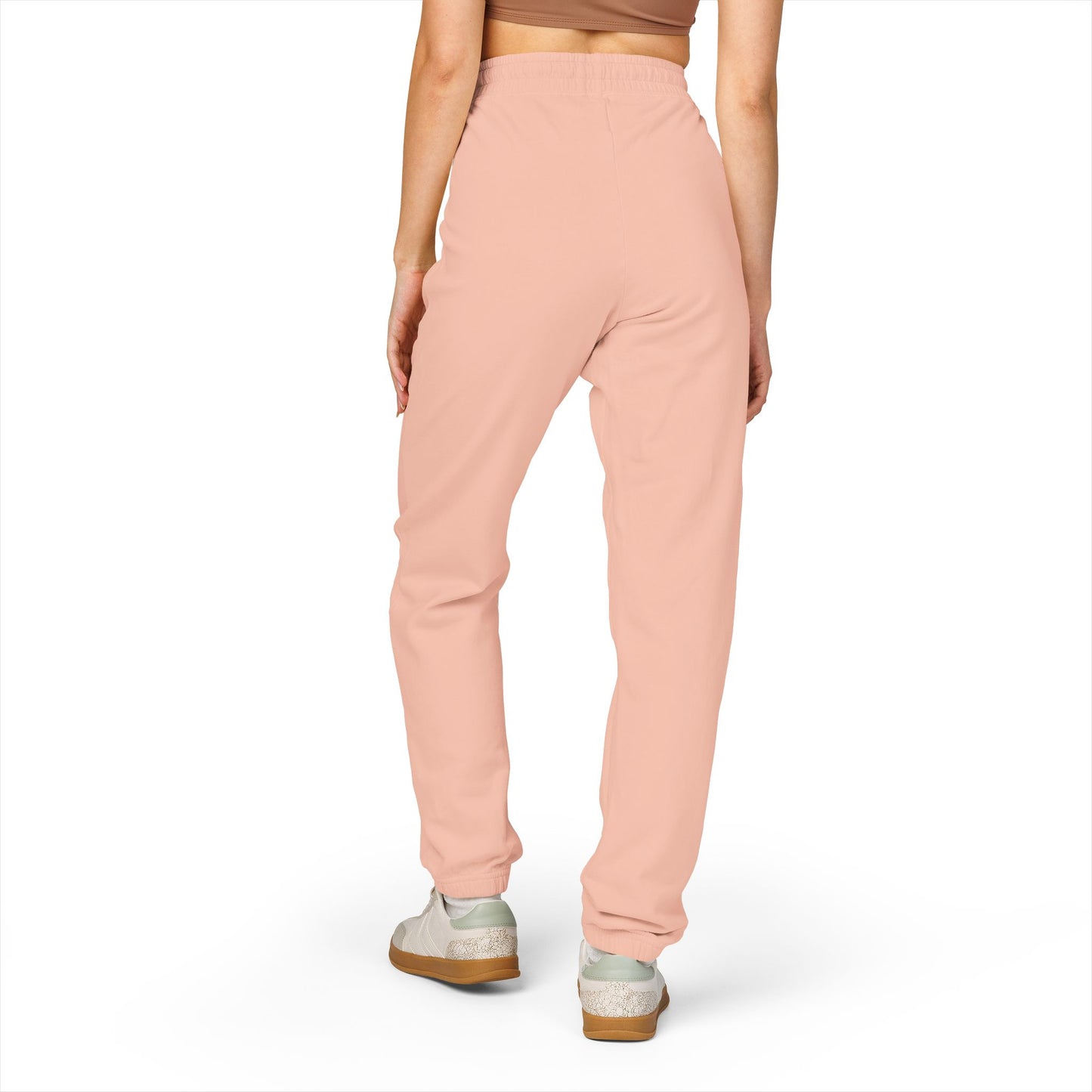 Garment-Dyed Fleece Sweatpants — Dark Olive Joggers with Blue Marble Pocket