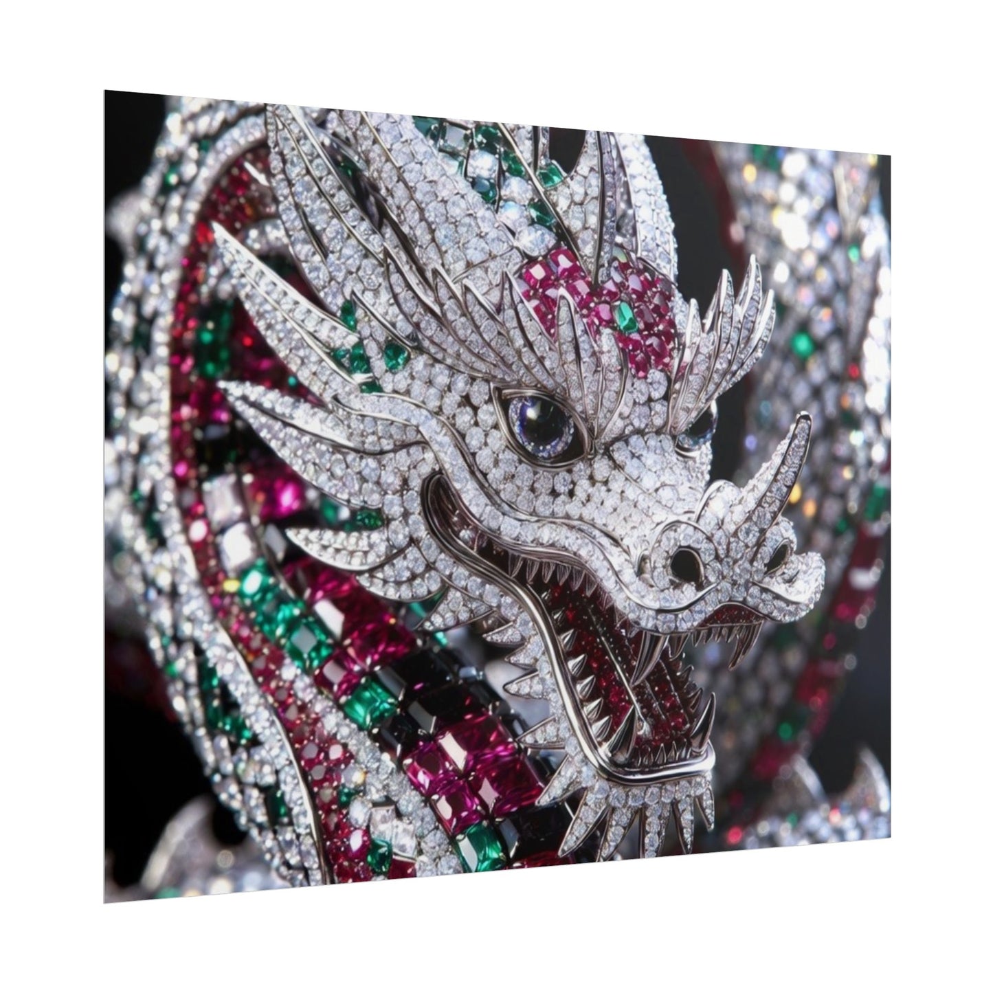 Dragon Jewel Poster — Luxury Gemstone Dragon Wall Art (Rolled Poster)