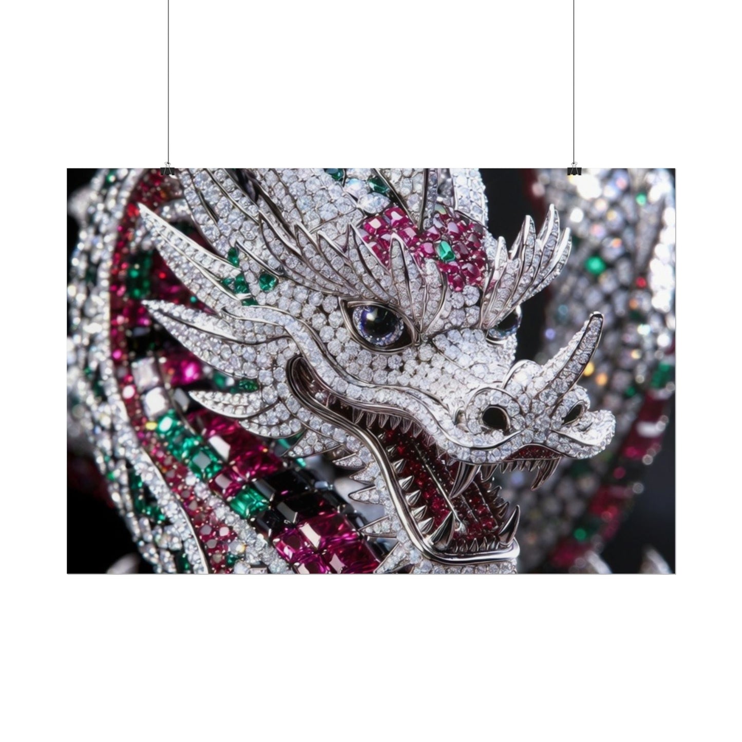 Dragon Jewel Poster — Luxury Gemstone Dragon Wall Art (Rolled Poster)