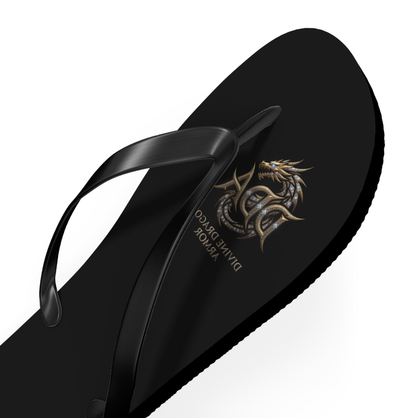 Dragon Armor Flip Flops – Black Fantasy Shield Beach Sandals