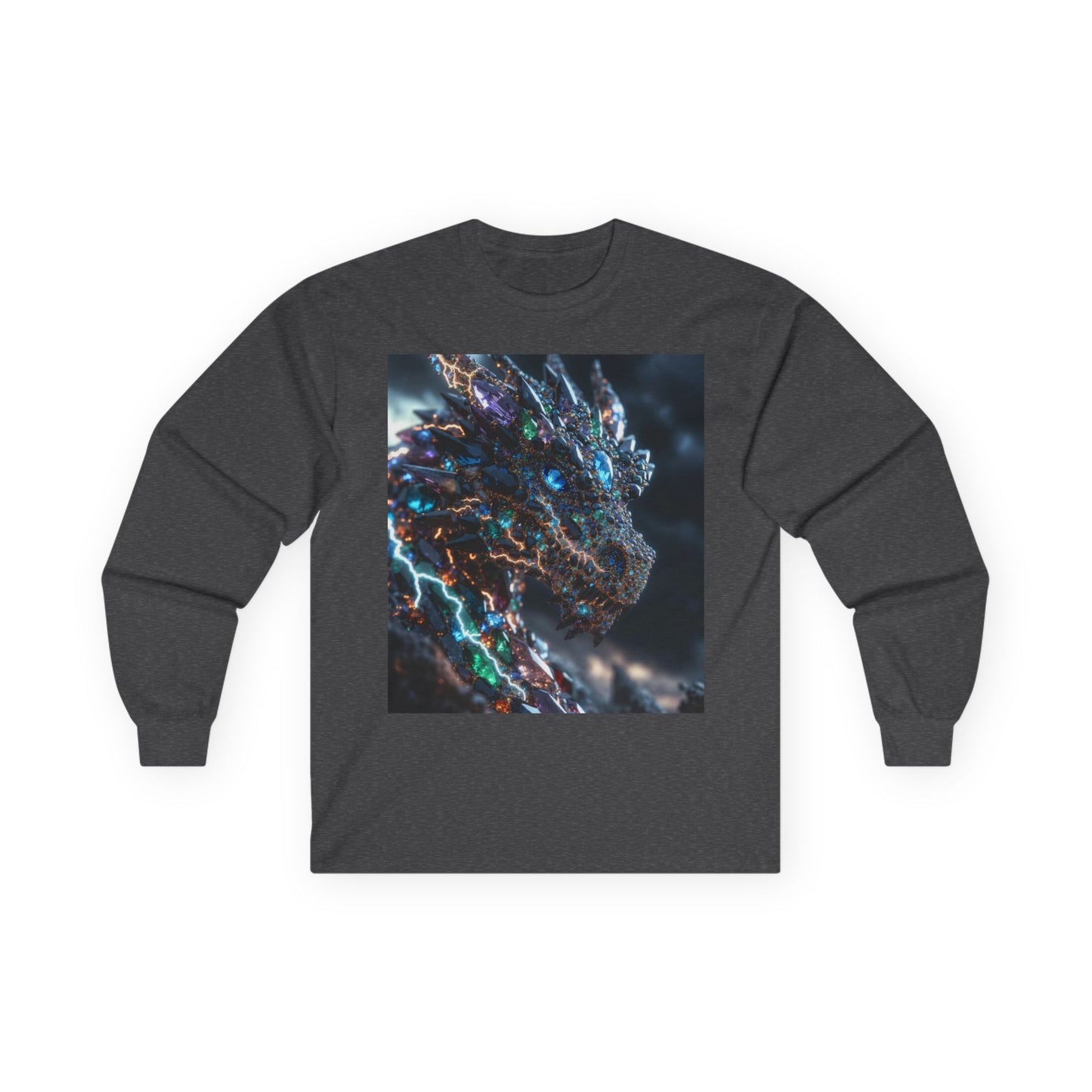Dragon Cybercore Long Sleeve Tee - Neon Godzilla Art