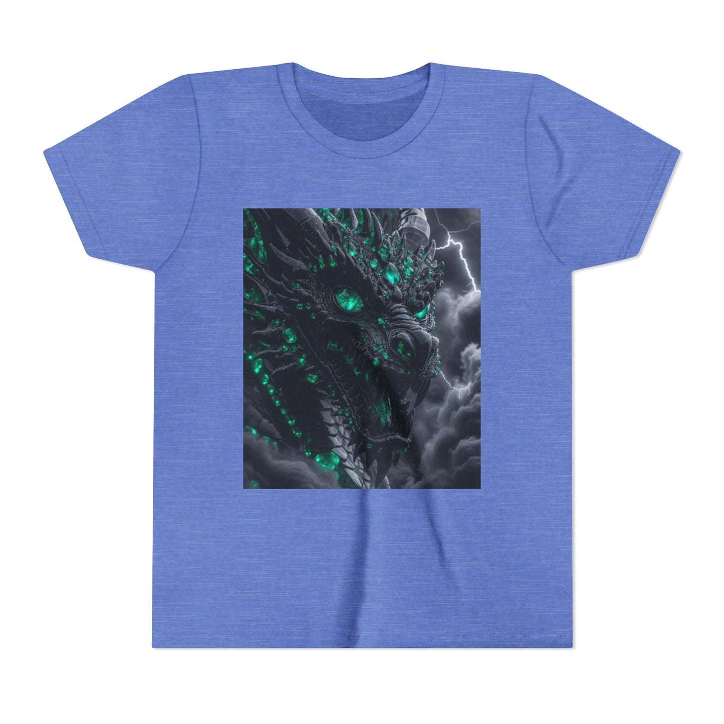 A Top selling Dragon Storm Youth Tee — Neon Green Dragon Illustration Graphic T-Shirt