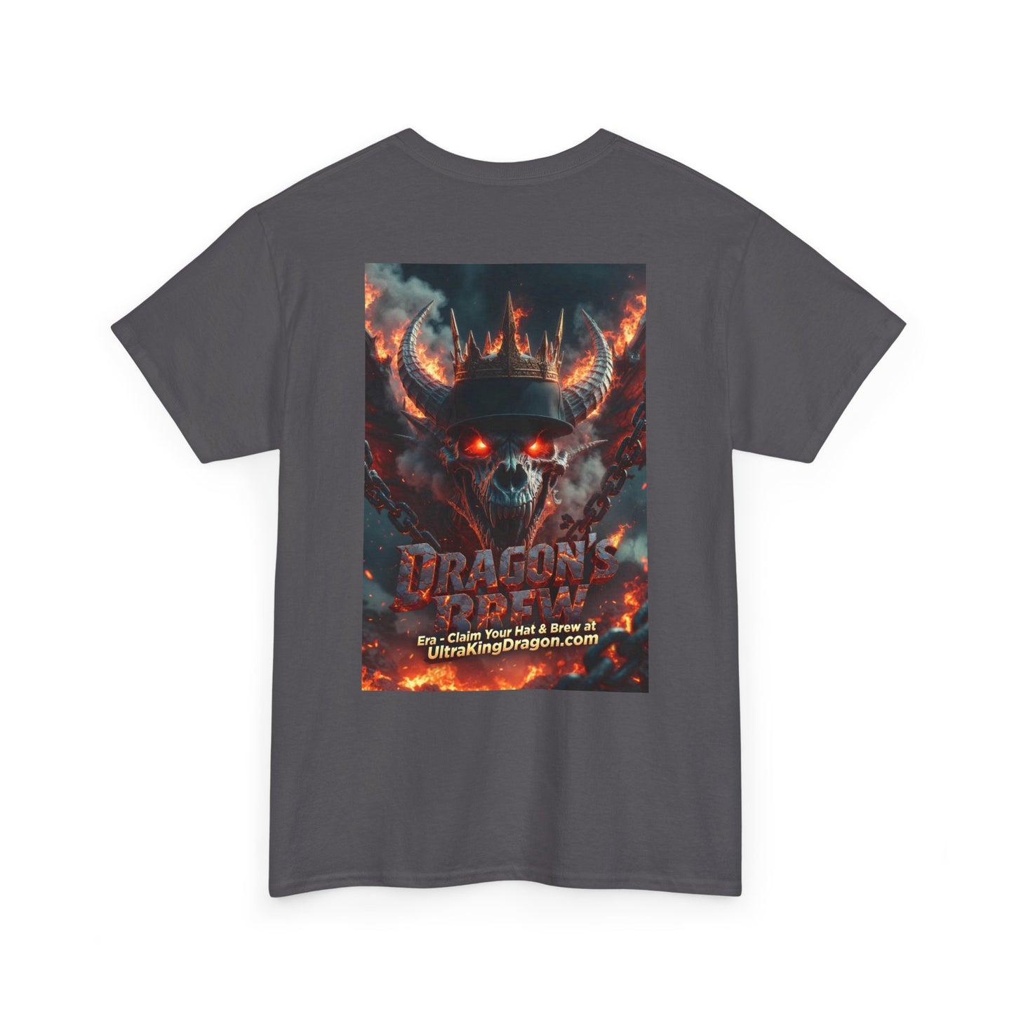 T-Shirt — "Dragon's Brew" Fiery Skull Graphic Tee