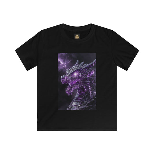 Kids Dragon Tee — Purple Lightning Dragon Graphic T-Shirt for Boys & Girls