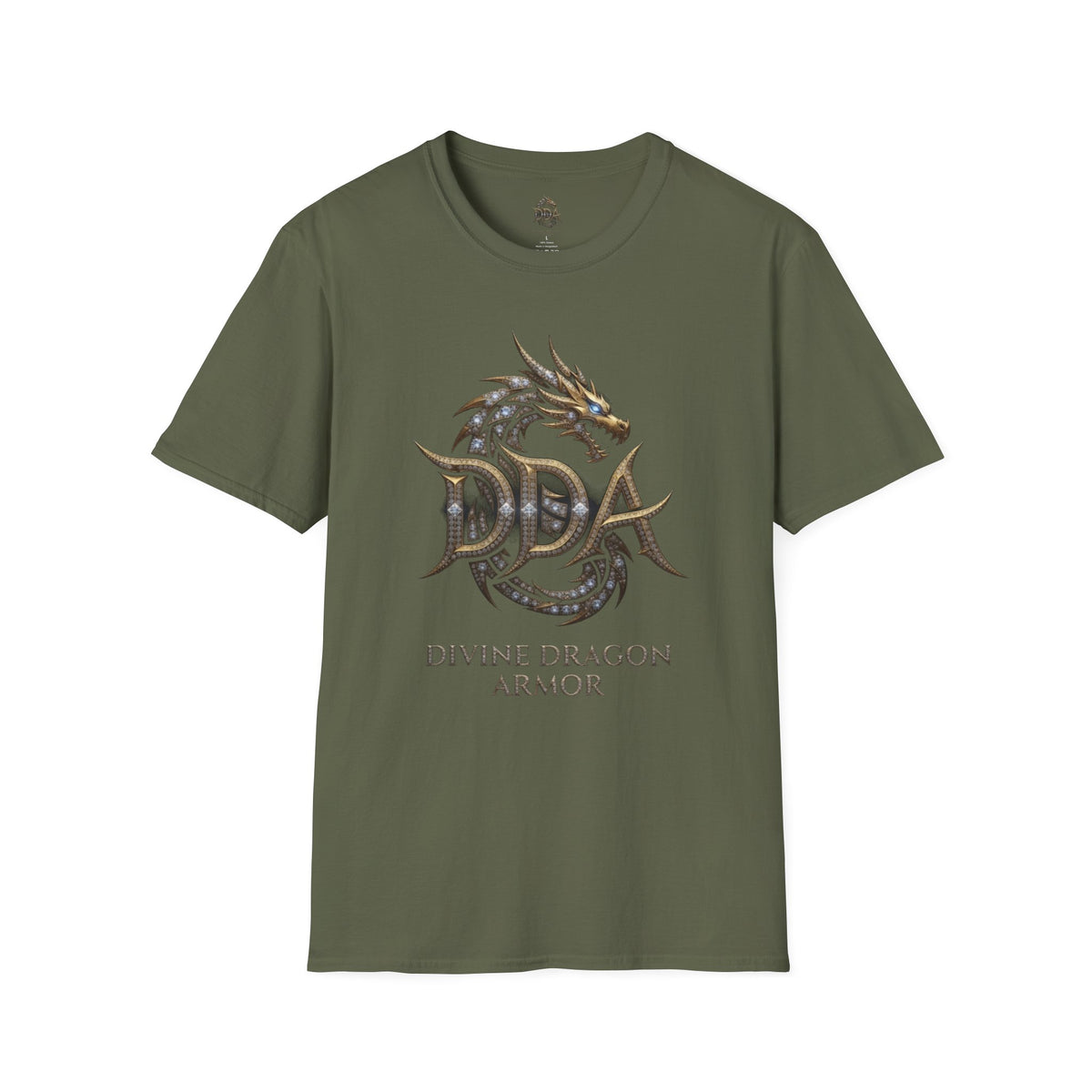 Dragon Logo Pocket T-Shirt — "DDA Divine Dragon Armor" Chest Patch