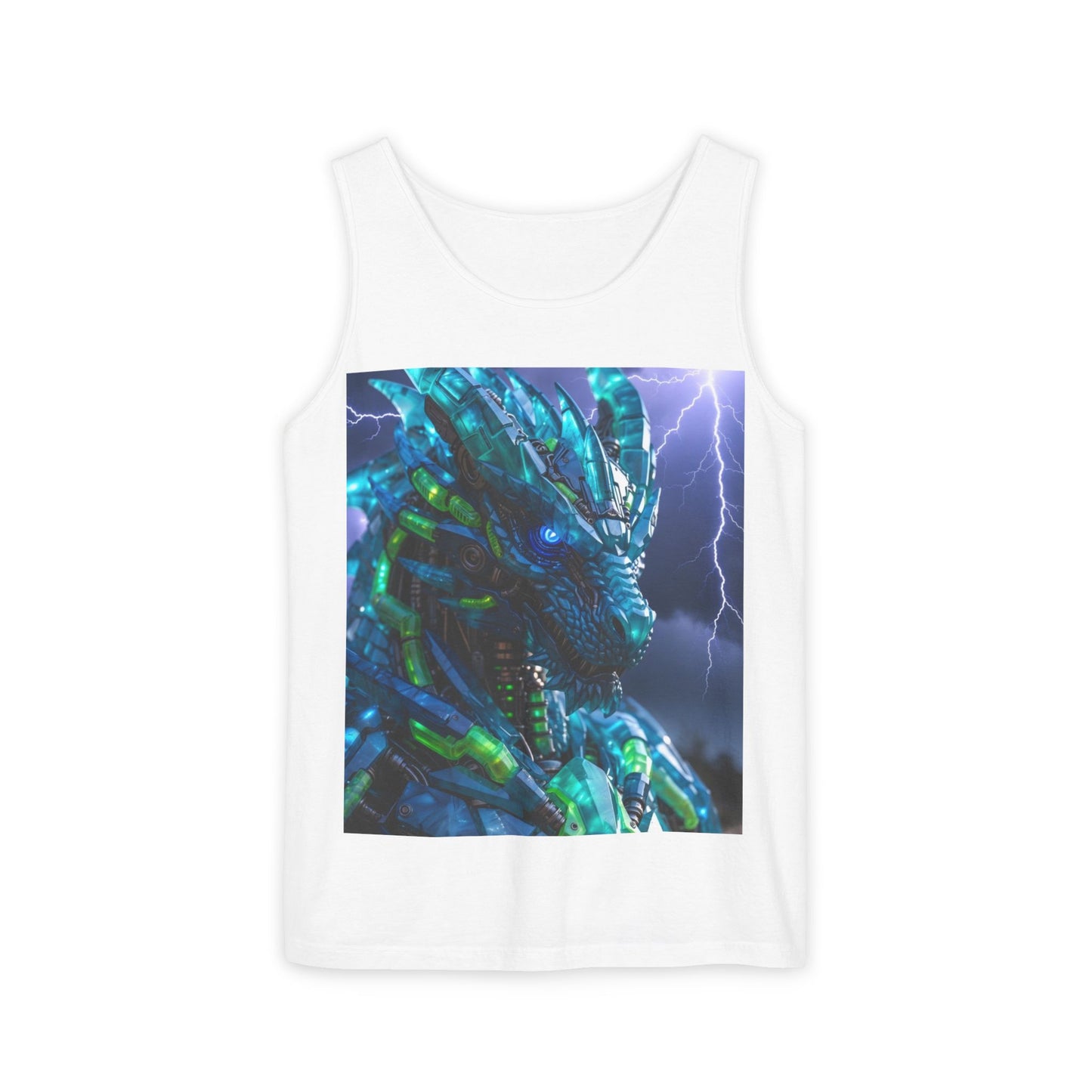 Dragon Warrior Tank Top — Neon Cyber Dragon Graphic Sleeveless Tee