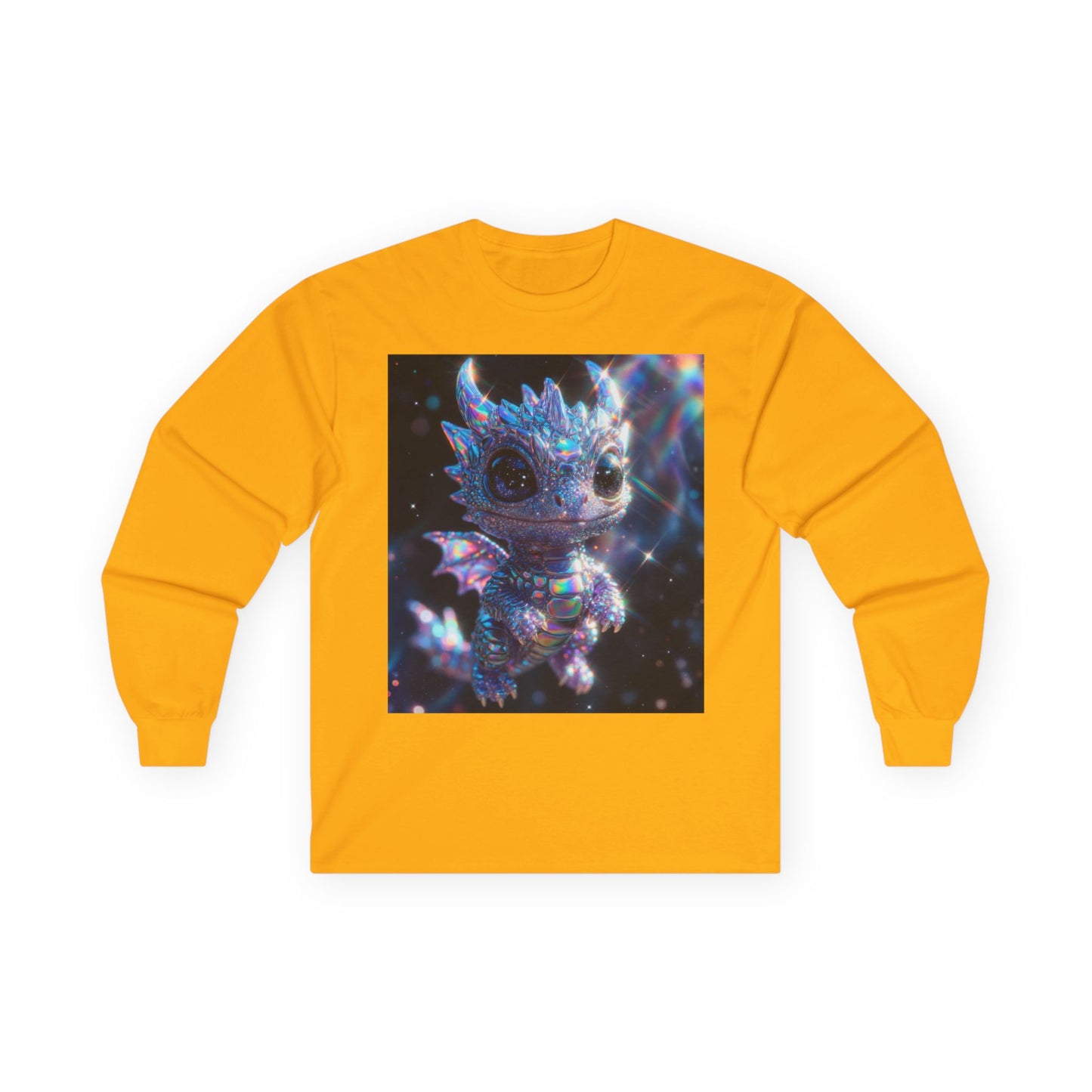 Crystal Baby Dragon Long Sleeve Tee — Sparkly Fantasy Crewneck