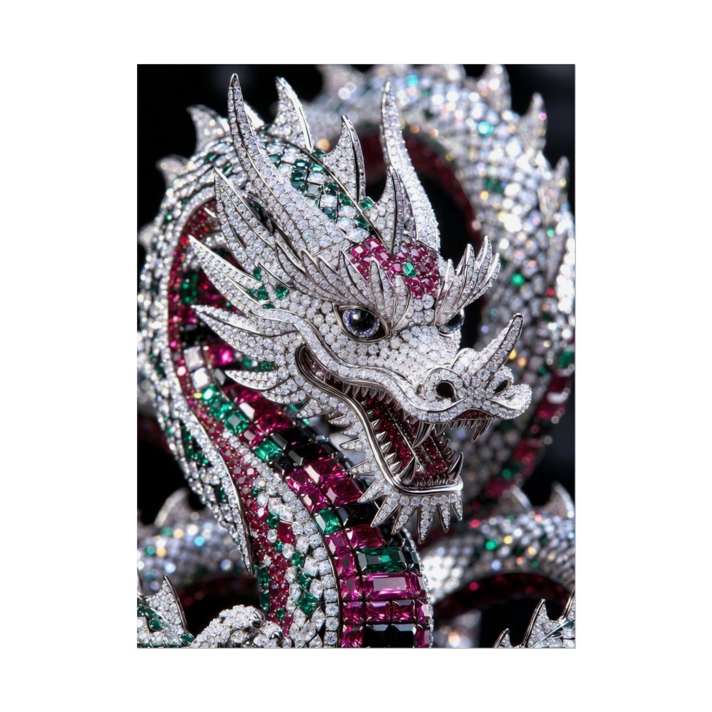 Dragon Jewel Poster — Luxury Gemstone Dragon Wall Art (Rolled Poster)